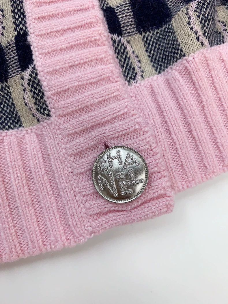 Chanel Chanel Pink plaid cashmere sweater coat Size XS / US 0-2 / IT 36-38 - 5 Thumbnail