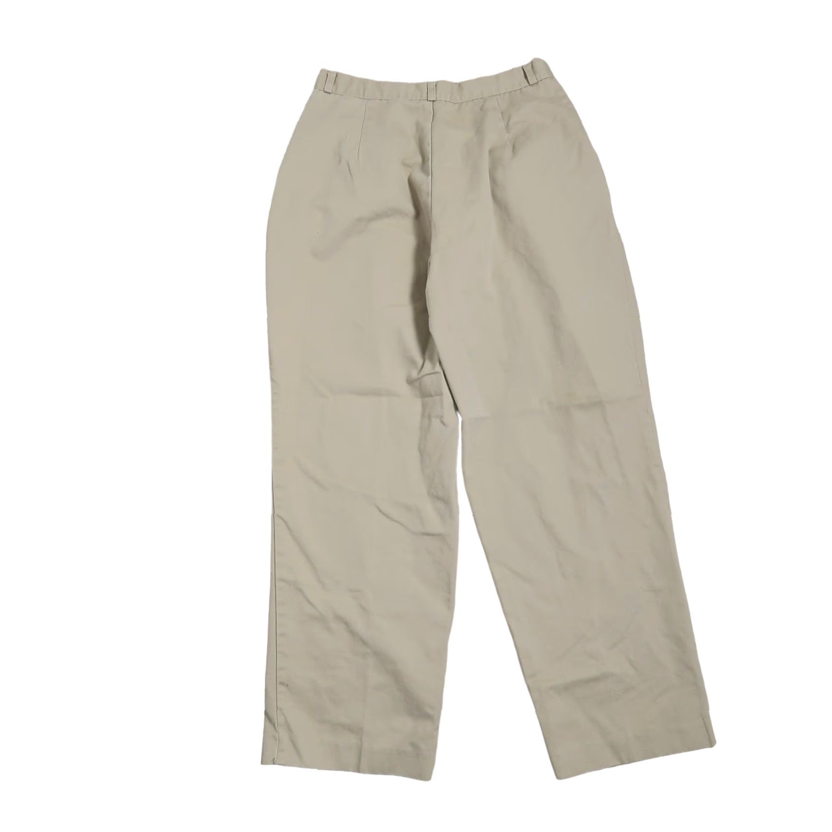 Vintage VINTAGE 90s tan khaki pleat front straight leg trouser pants 14P Petite Cotton - Epitome Mens? Wait—must not guess gender. Use original words only. Size 26" / US 2 / IT 38 - 3 Thumbnail