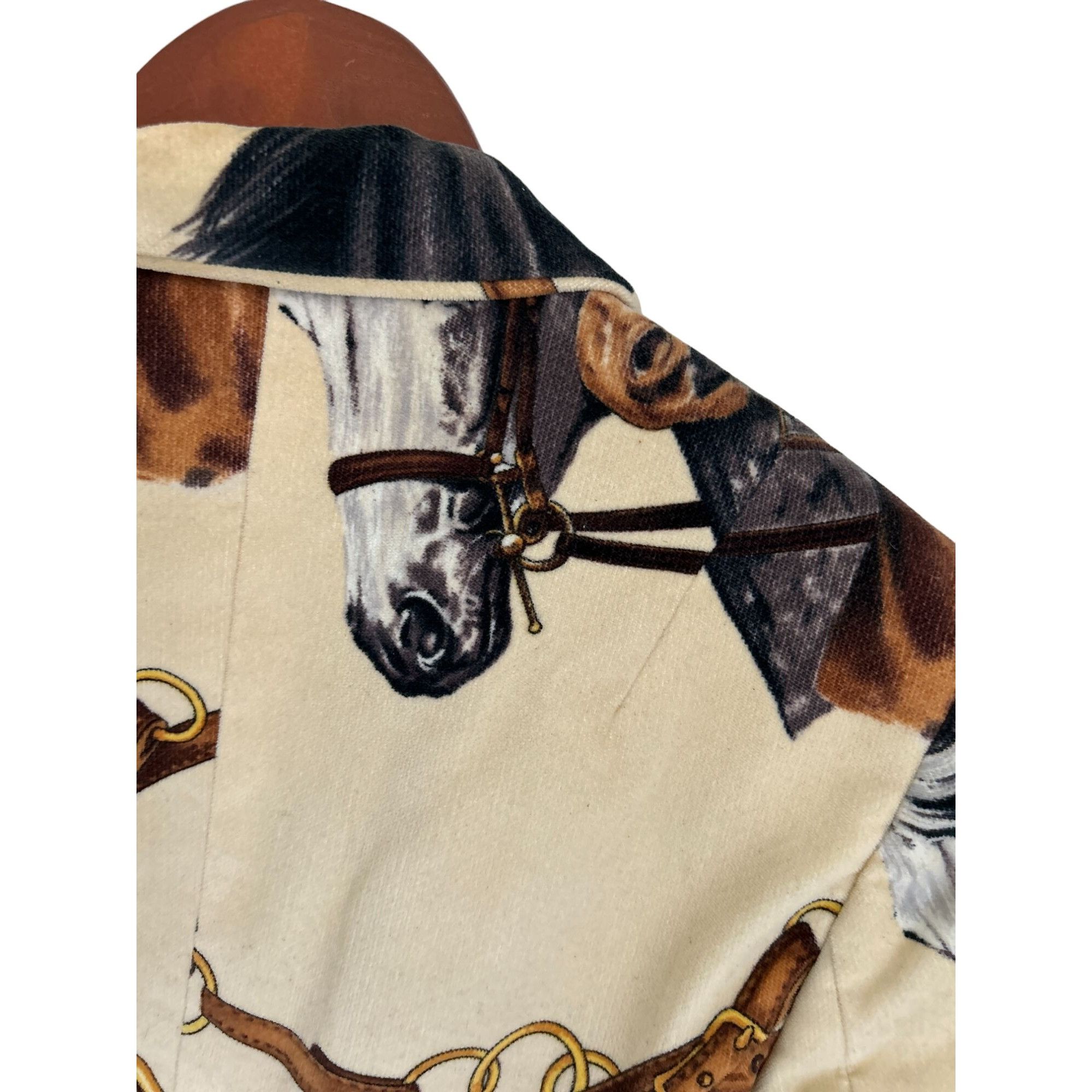 Dolce & Gabbana 1990’s Vtg Dolce & Gabbana Equestrian Blazer Horse Velvet / Size XS / US 0-2 / IT 36-38 - 6 Thumbnail