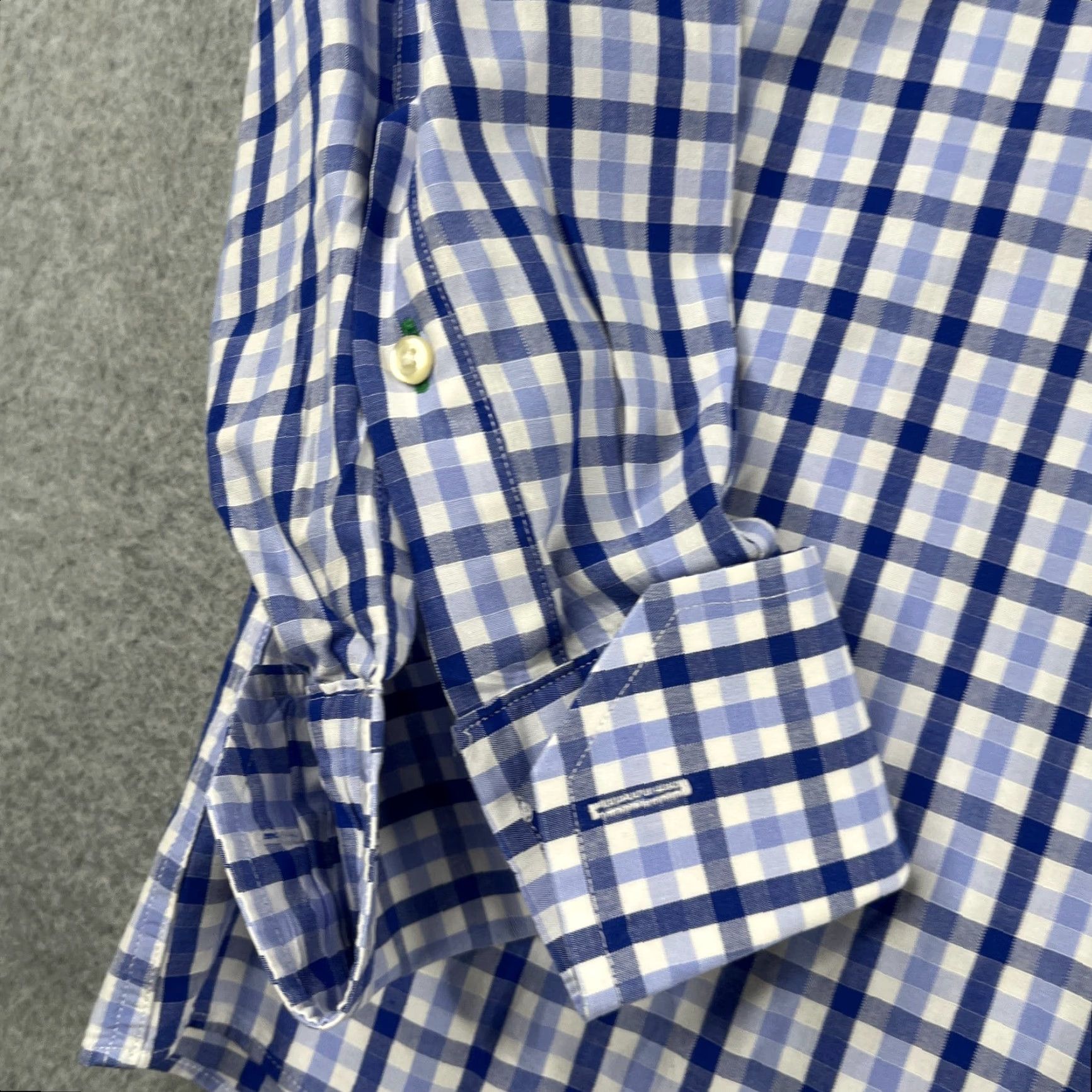 Tommy Hilfiger Tommy Hilfiger Dress Shirt 16.5 Blue Check Long Sleeve Button-Down Collar Mens Regular Sized Shirt Size US XL / EU 56 / 4 - 3 Thumbnail