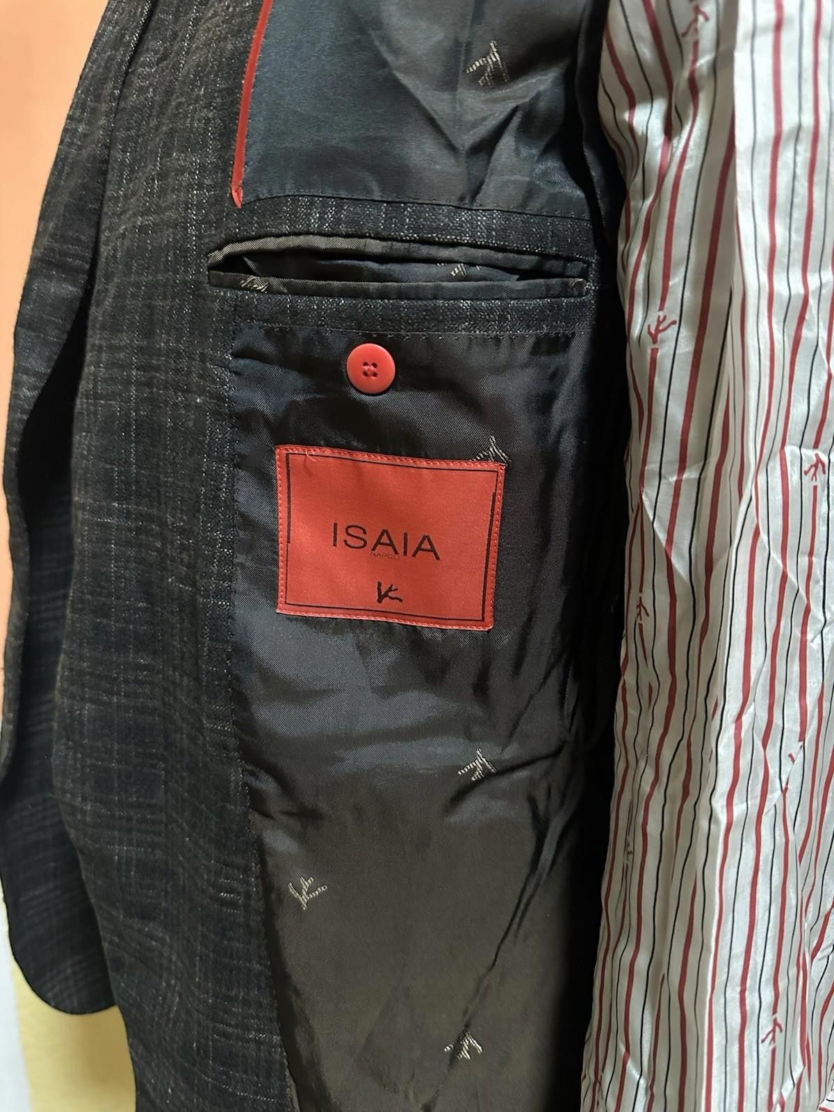 Isaia Napolii Isaia Napoli Slim-Fit Gregory Layered Check Wool Sport Coat Size 48R - 11 Thumbnail