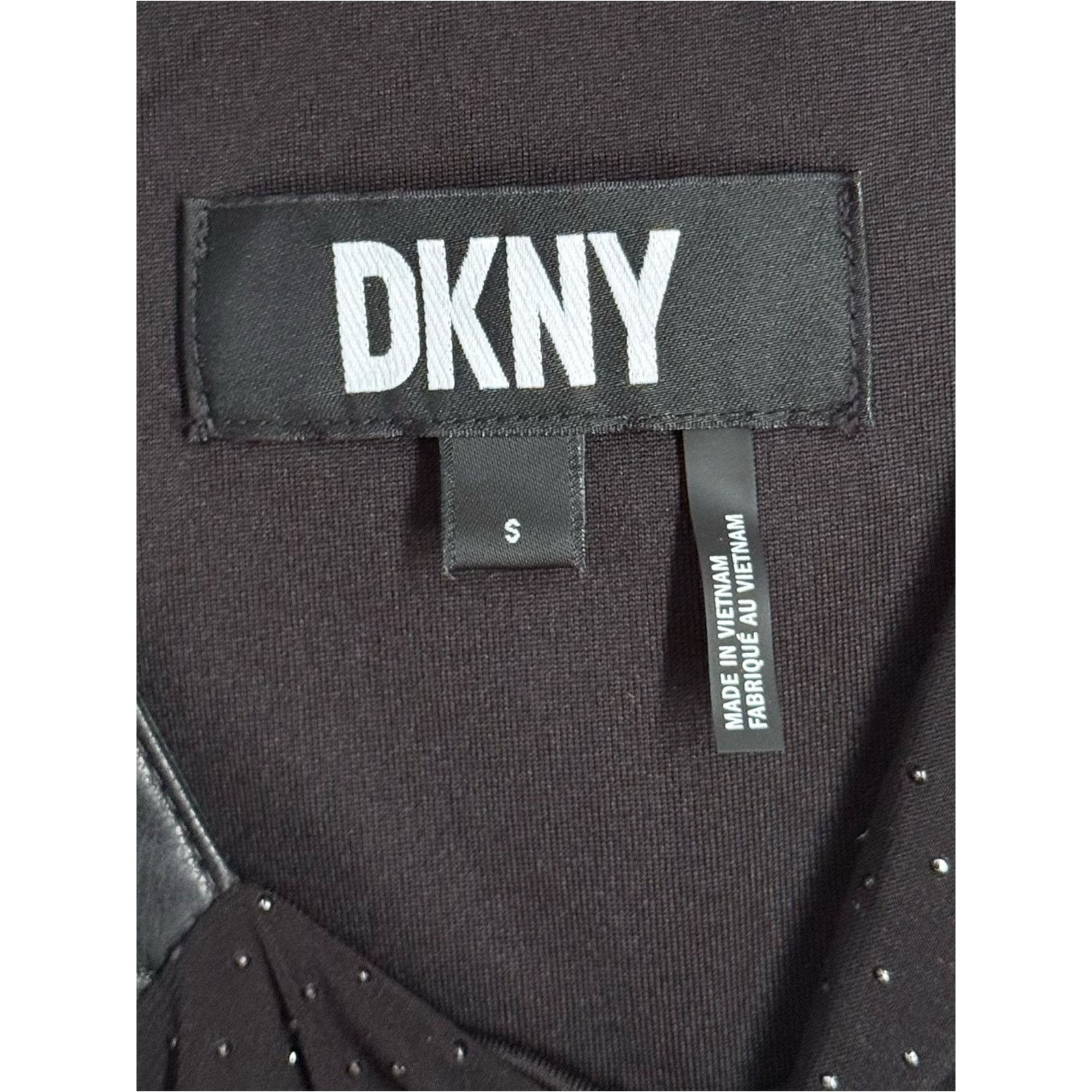 DKNY DKNY Black Studded Top with Faux Leather Strap Size Small Size S / US 4 / IT 40 - 8 Thumbnail