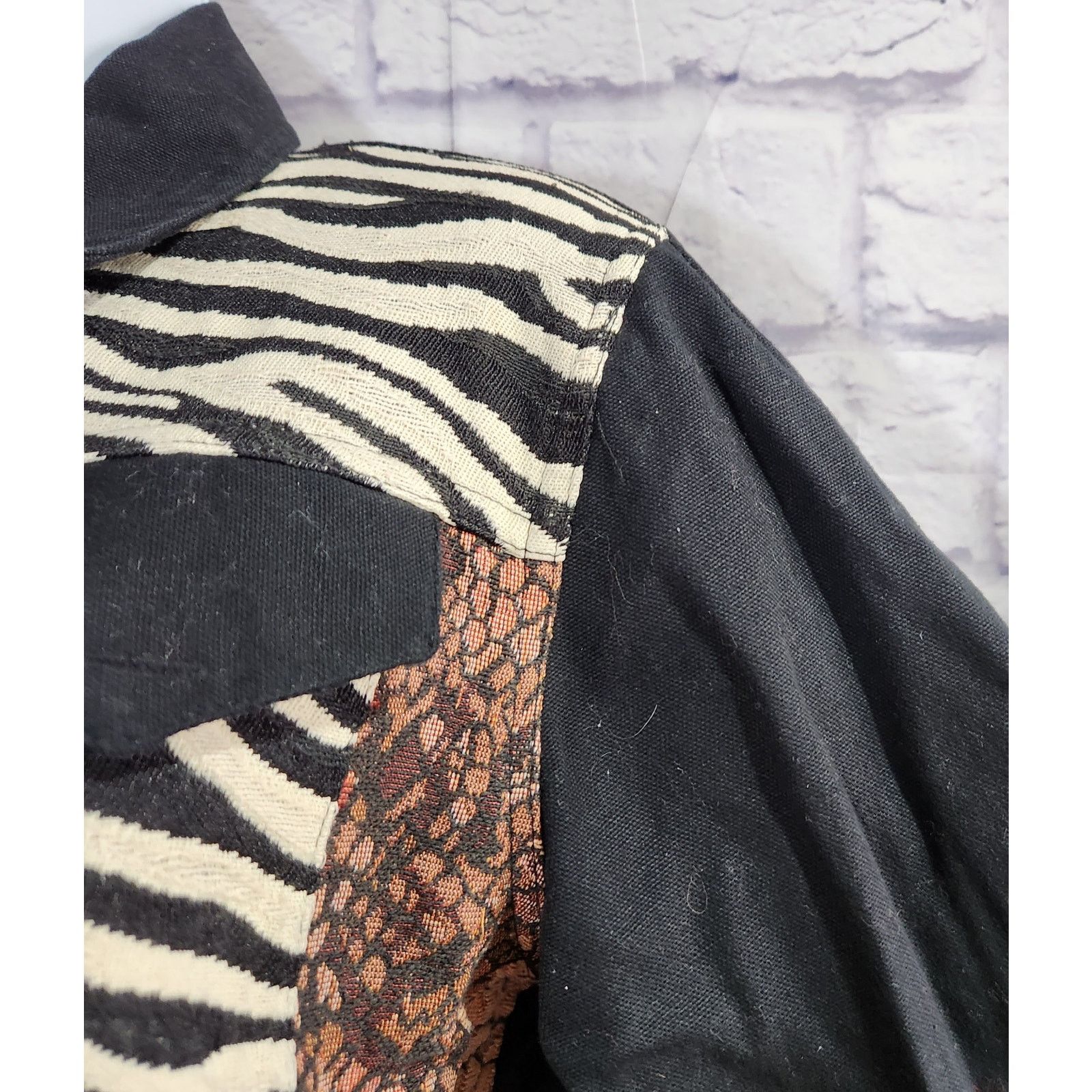 Other VTG Carolina Blues Black Animal Print Denim Jacket Small Size S / US 4 / IT 40 - 3 Thumbnail