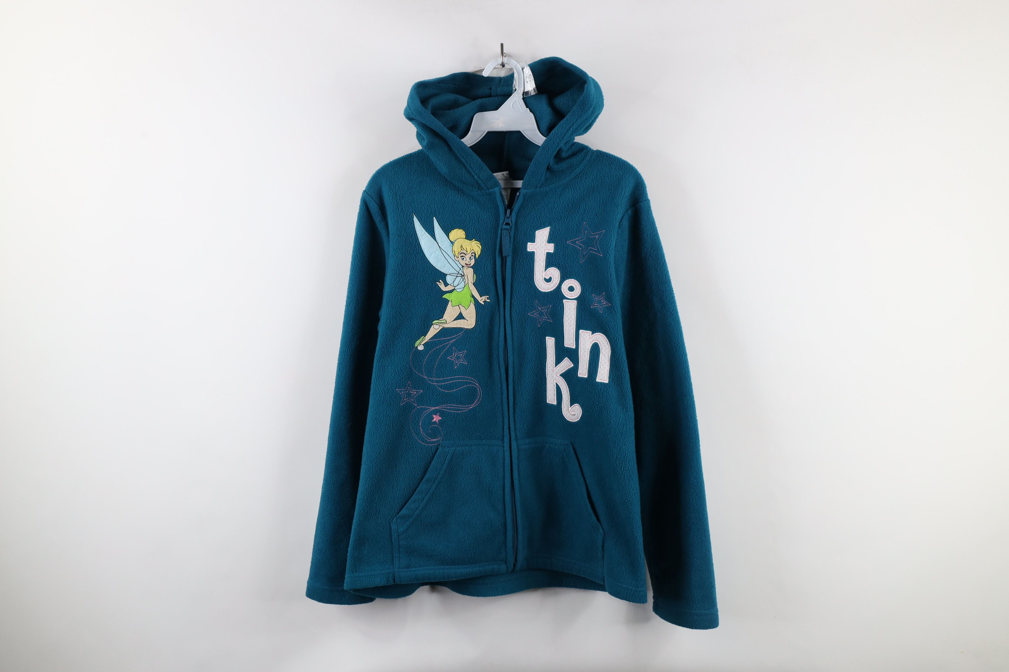 Disney × Vintage Vintage Disney Spell Out Tinker Bell Full Zip Fleece Hoodie Size L / US 10 / IT 46 - 1 Thumbnail