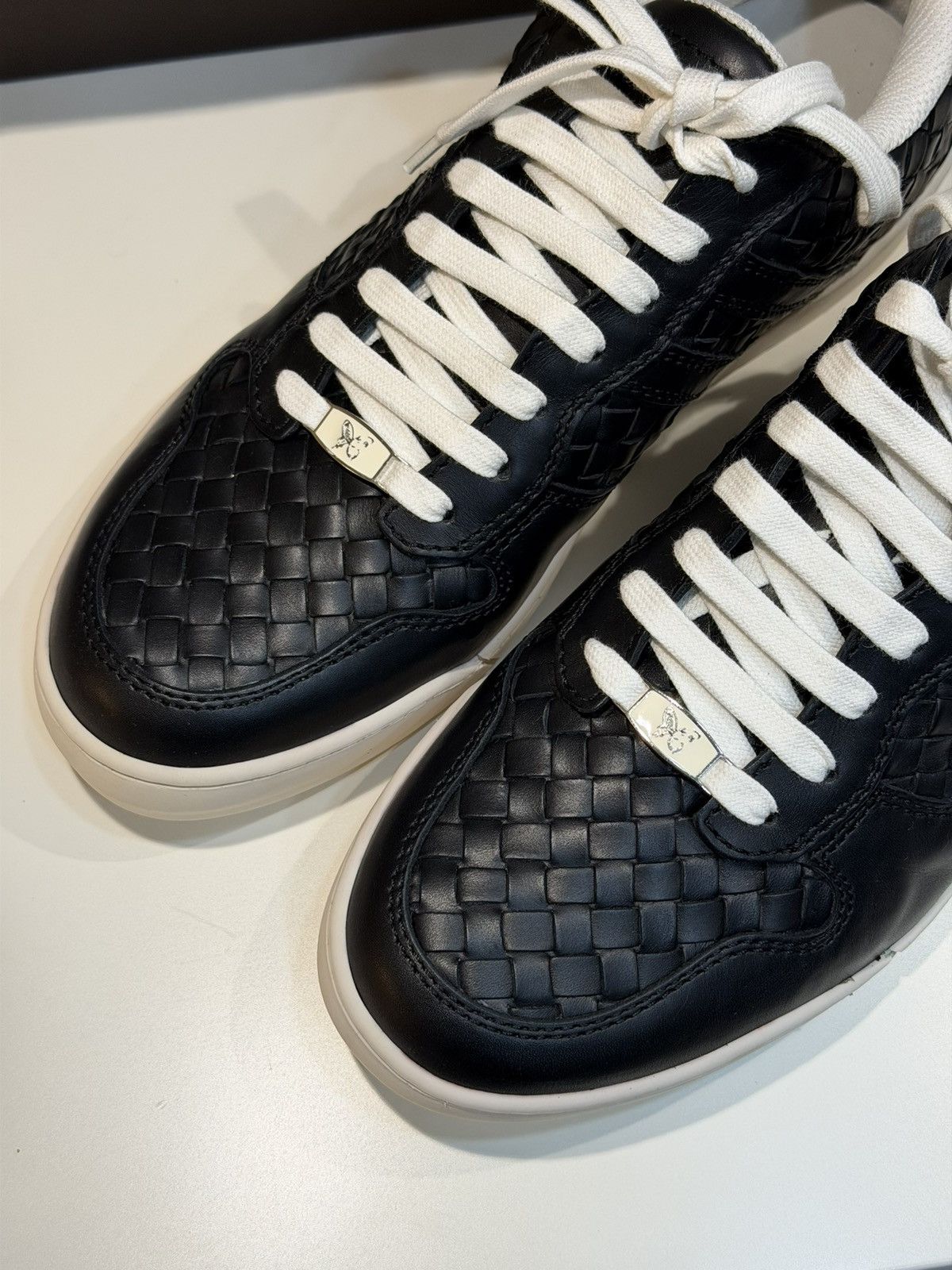 Bottega Veneta BOTTEGA VENETA 2010 Intrecciato Leather Woven Sneakers Black Size US 9 / EU 42 - 6 Thumbnail