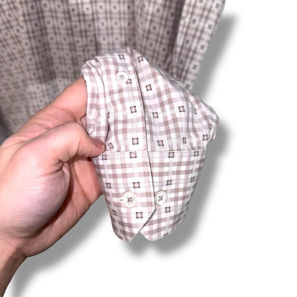 BUGATCHI Bugatchi Uomo Gray Check Classic-Fit Dress Shirt XL 17.5 Size US XL / EU 56 / 4 - 8 Thumbnail