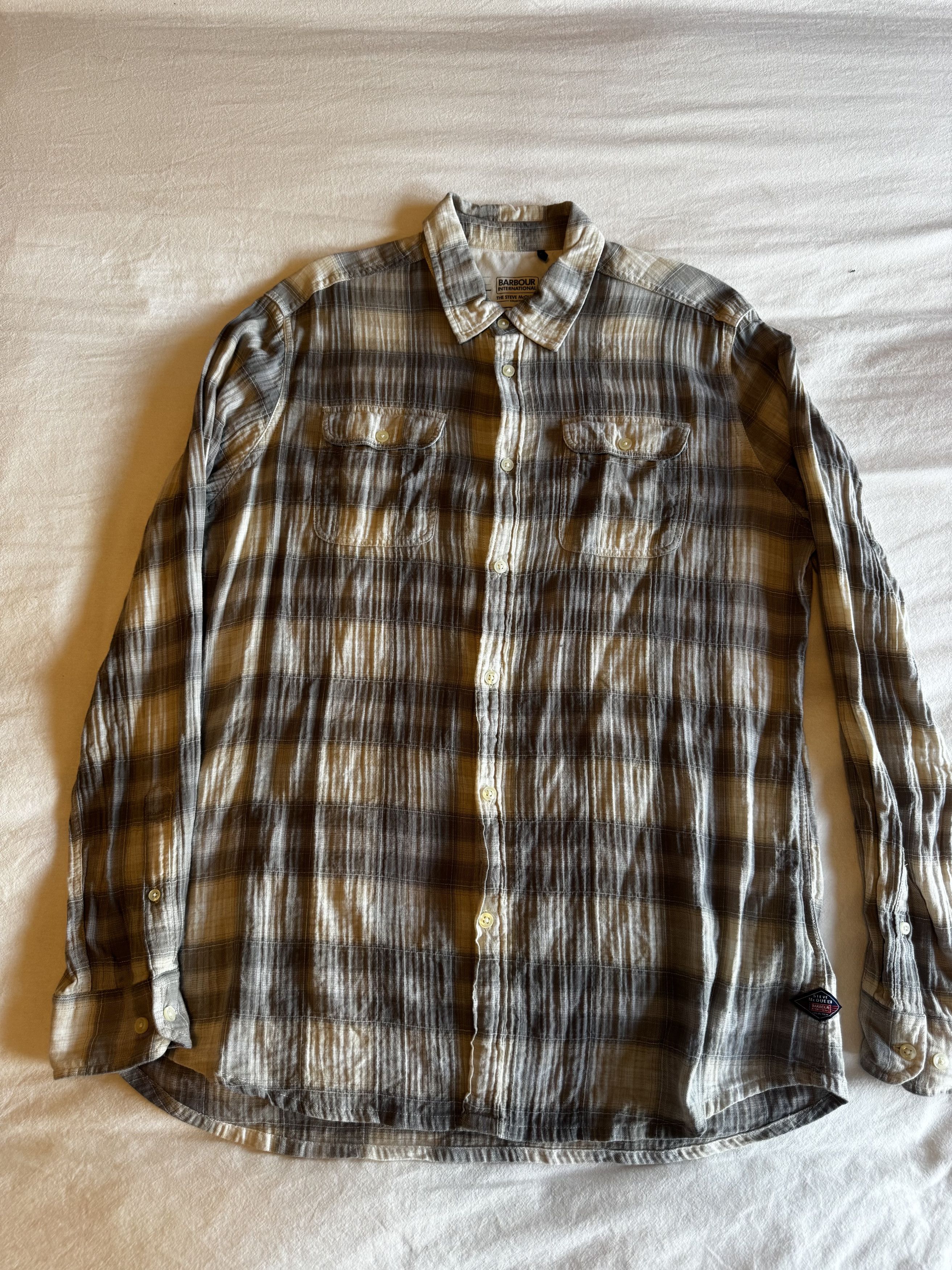 Barbour Barbour x Steve McQueen Plaid Cotton Button Up Beige Grey Size US L / EU 52-54 / 3 - 1 Thumbnail