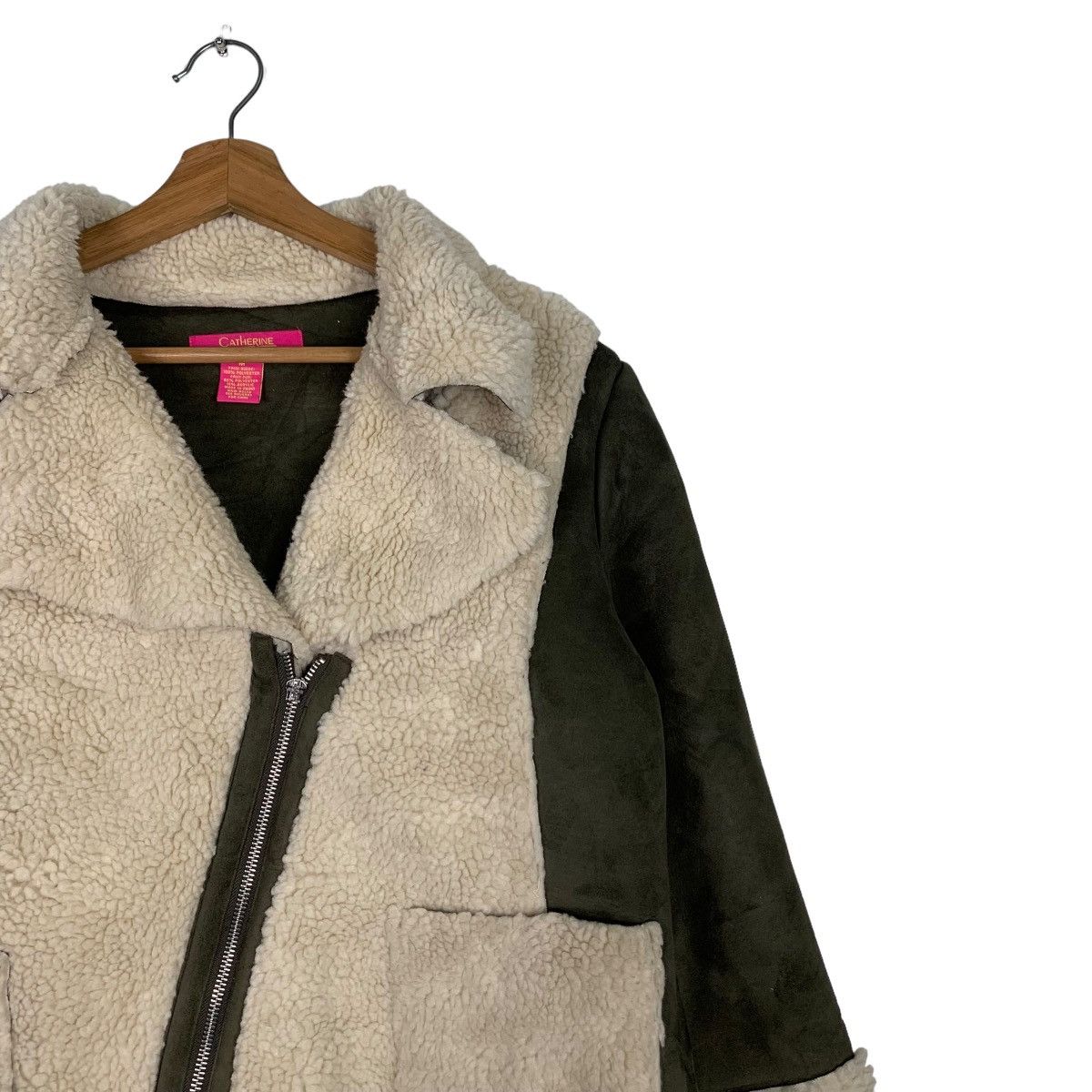 Japanese Brand CATHERINE MALAND RINO Faux Fur Asymmetrical Jacket #0082-C5 Size M / US 6-8 / IT 42-44 - 6 Thumbnail