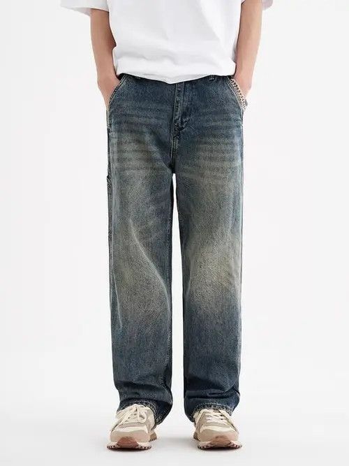 Japanese Brand Vintage washed distressed loose fitting jeans Size US 32 / EU 48 - 4 Thumbnail