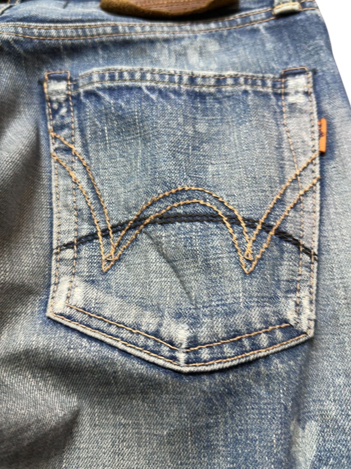 Edwin Vintage Edwin 503V Selvedge Faded Ripped Distressed Denim Size US 31 - 7 Thumbnail
