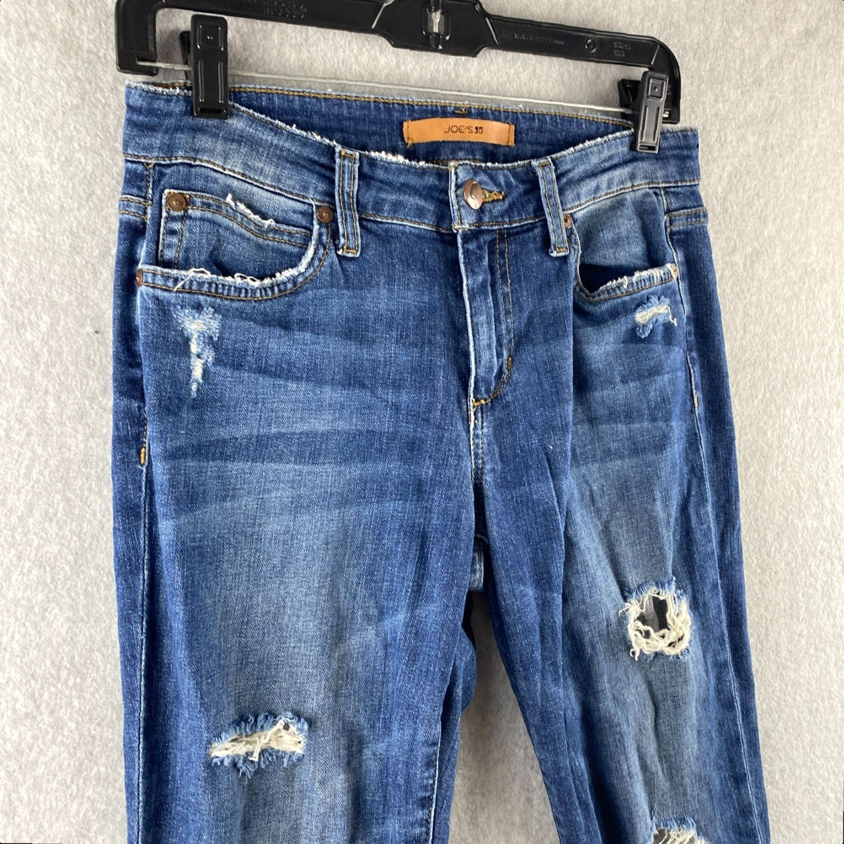 Vintage Joe's Jeans Womens Jeans 27 Blue Mid-Rise Skinny Distressed Denim 5-Pocket Womens Size 27" / US 4 / IT 40 - 4 Thumbnail