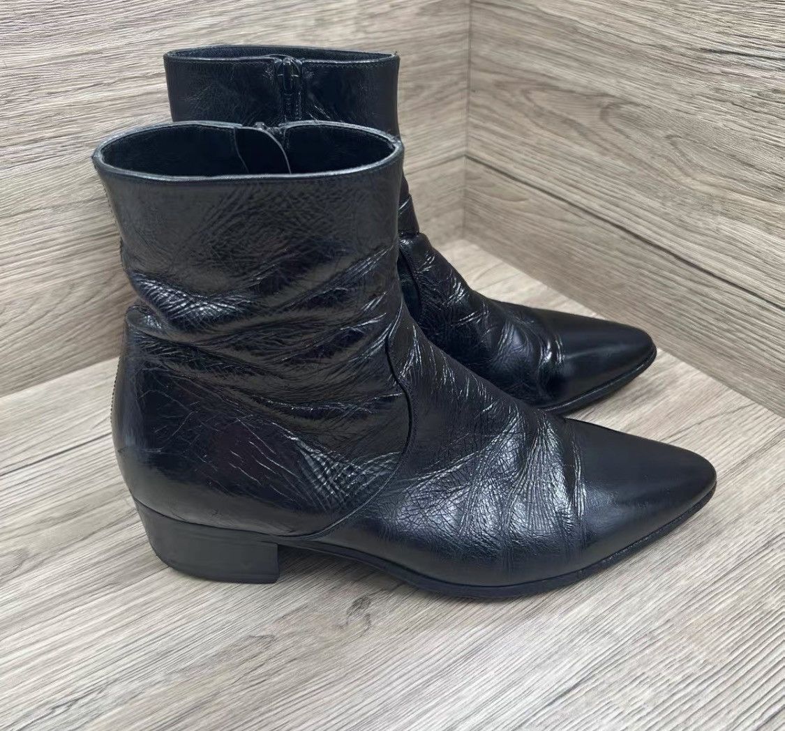 Saint Laurent Paris Saint Laurent Paris Polished Leather High Chelsea Boots Size US 7 / EU 40 - 3 Thumbnail
