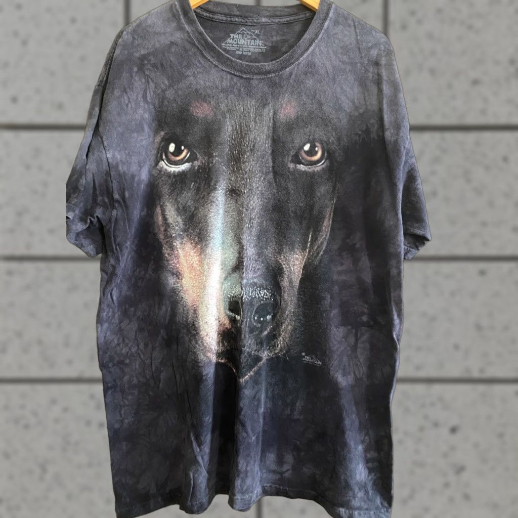 The Mountain VINTAGE The Mountain Tie Dyed T Shirt Bear Face XL Black Gray Men's Short Sleeve Graphic Tee 100% Cotton Bear Face Size US XL / EU 56 / 4 - 1 Thumbnail