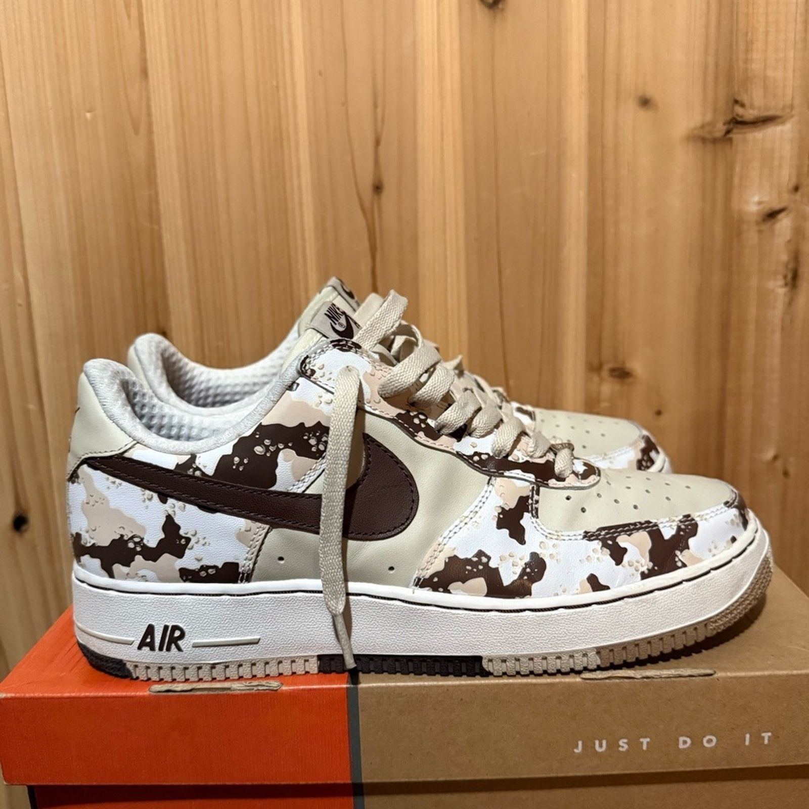 Nike 2006 Nike Air Force 1 Camo 'Birch Light Chocolate-Bone-White Size US 9.5 / EU 42-43 - 5 Thumbnail
