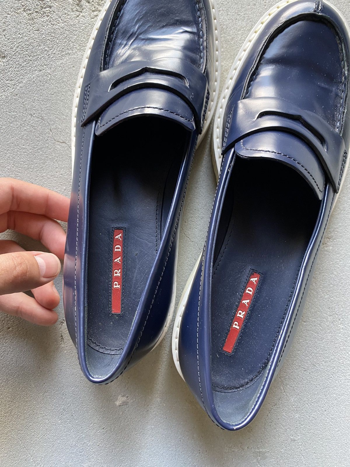 Prada × Vintage PPRADA 38 Slippers Moccasins Slip-Ons Low Shoes B Blue Size US 8 / IT 38 - 4 Thumbnail