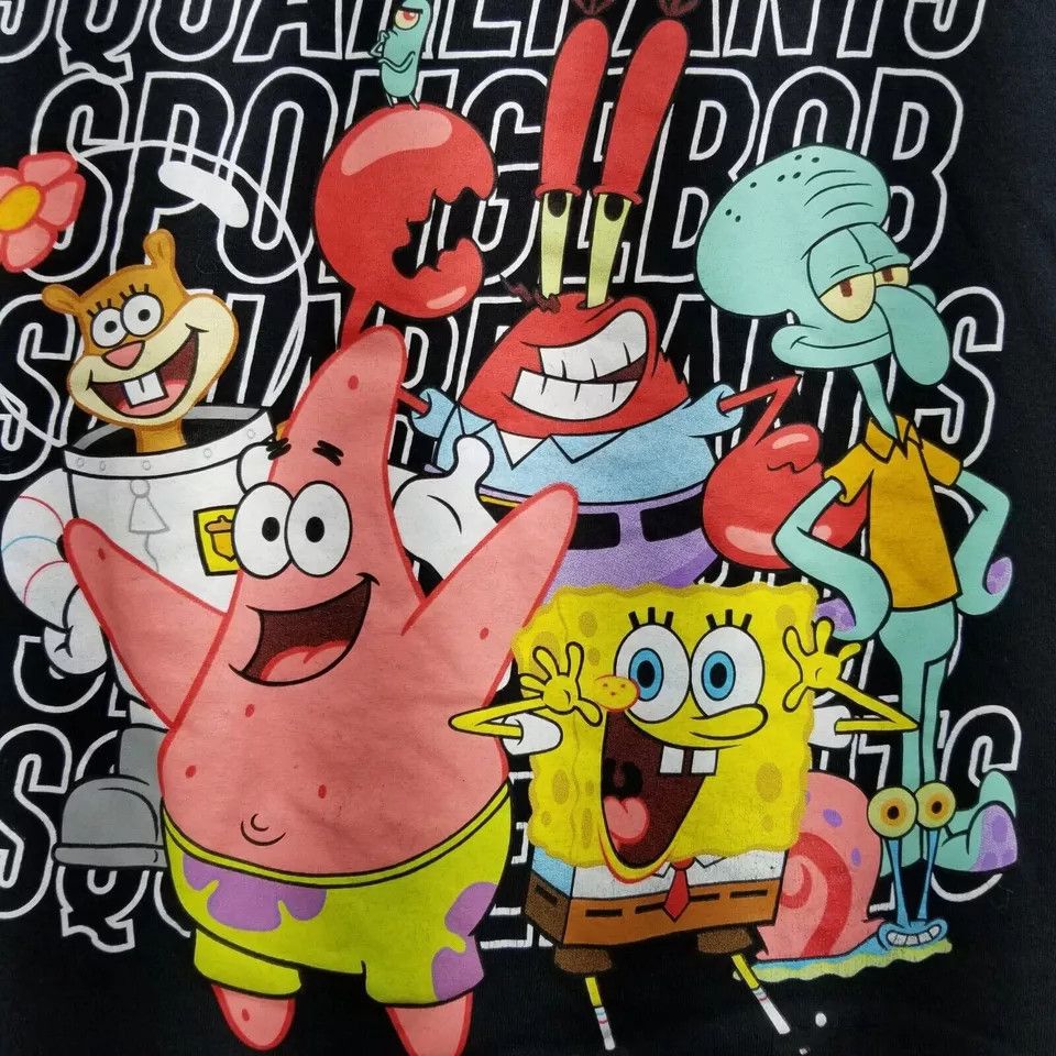 Nickelodeon SpongeBob Shirt Mens Large Black Short Sleeve Crew Neck Size US L / EU 52-54 / 3 - 3 Thumbnail