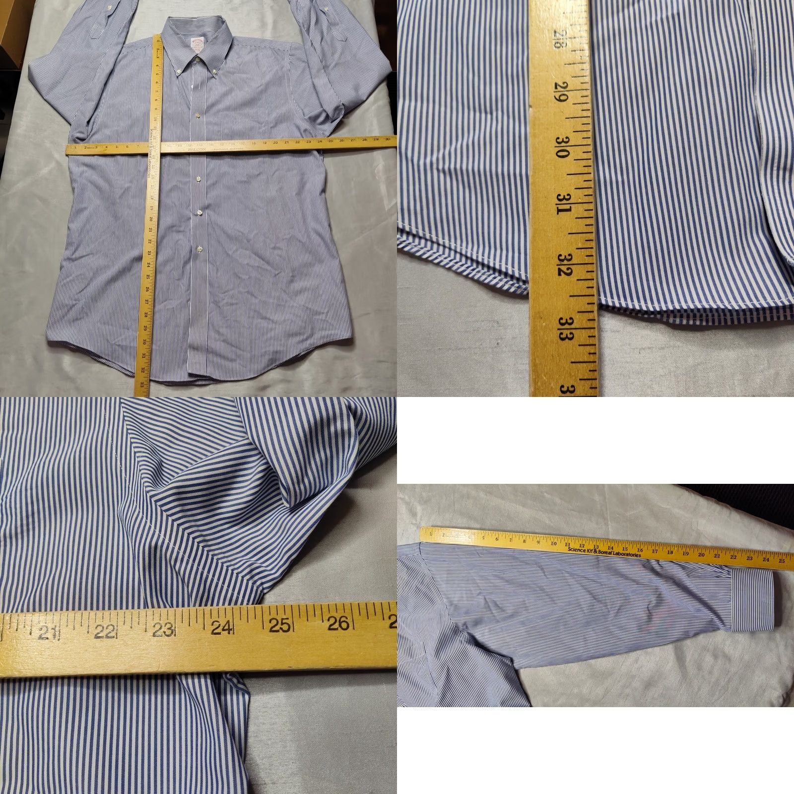 Brooks Brothers BROOKS BROTHERS 346 Non-Iron All-Cotton Blue Pinstripe Button Shirt Men 17-4/5 Regular Xl? No, keep accurate: 17-4/5 Size US XL / EU 56 / 4 - 8 Thumbnail