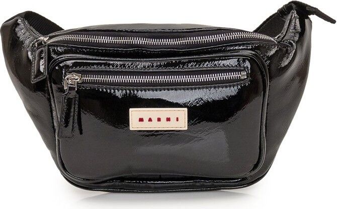 image of Marni O1W1Db10524 Size-Os Leather Belt Bag In Black, Women's