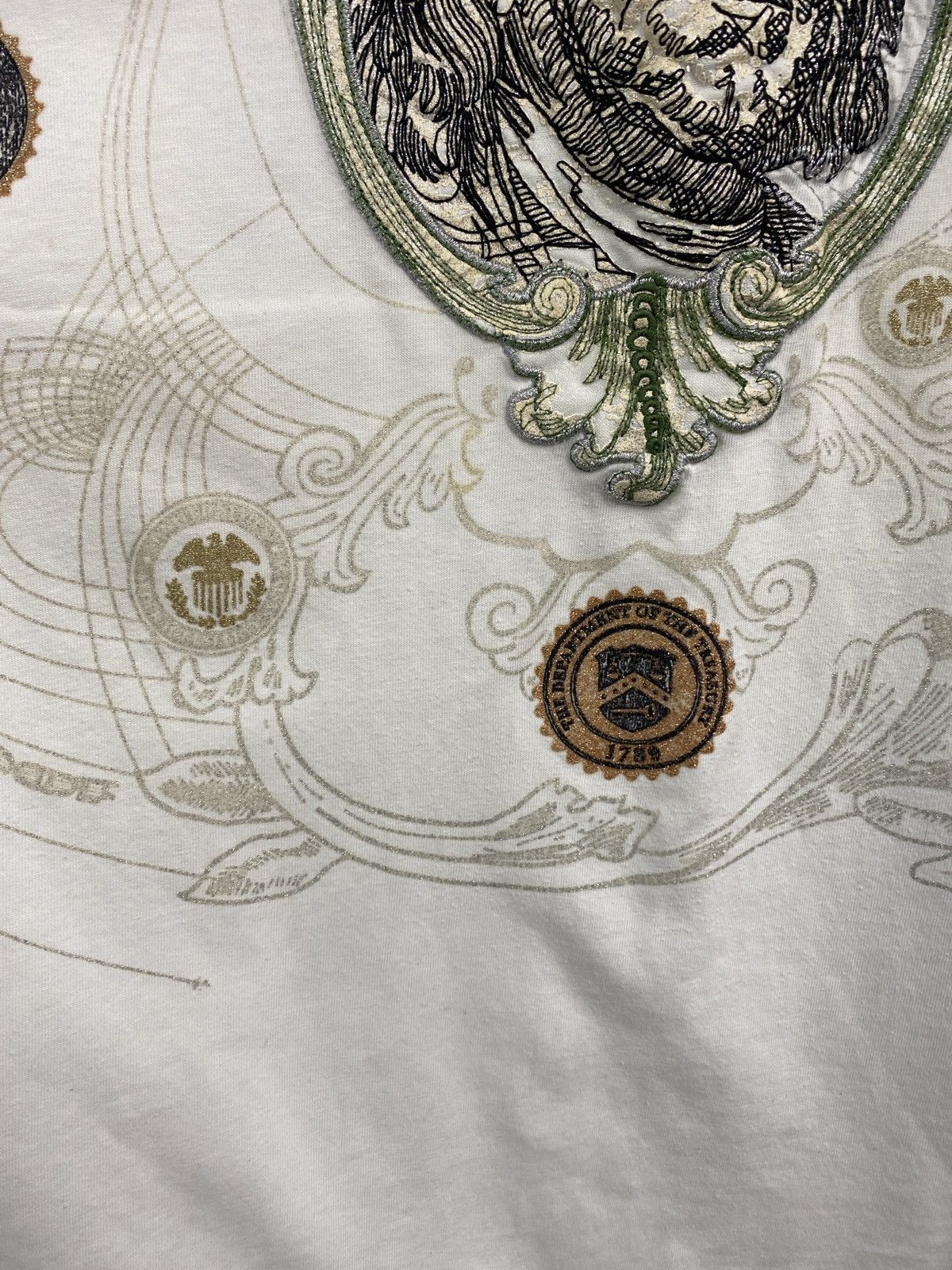 4GSELLER 💸 Vintage 90s Benjamin Franklin 100 Hundred Dollar T-Shirt Size US XL / EU 56 / 4 - 6 Thumbnail