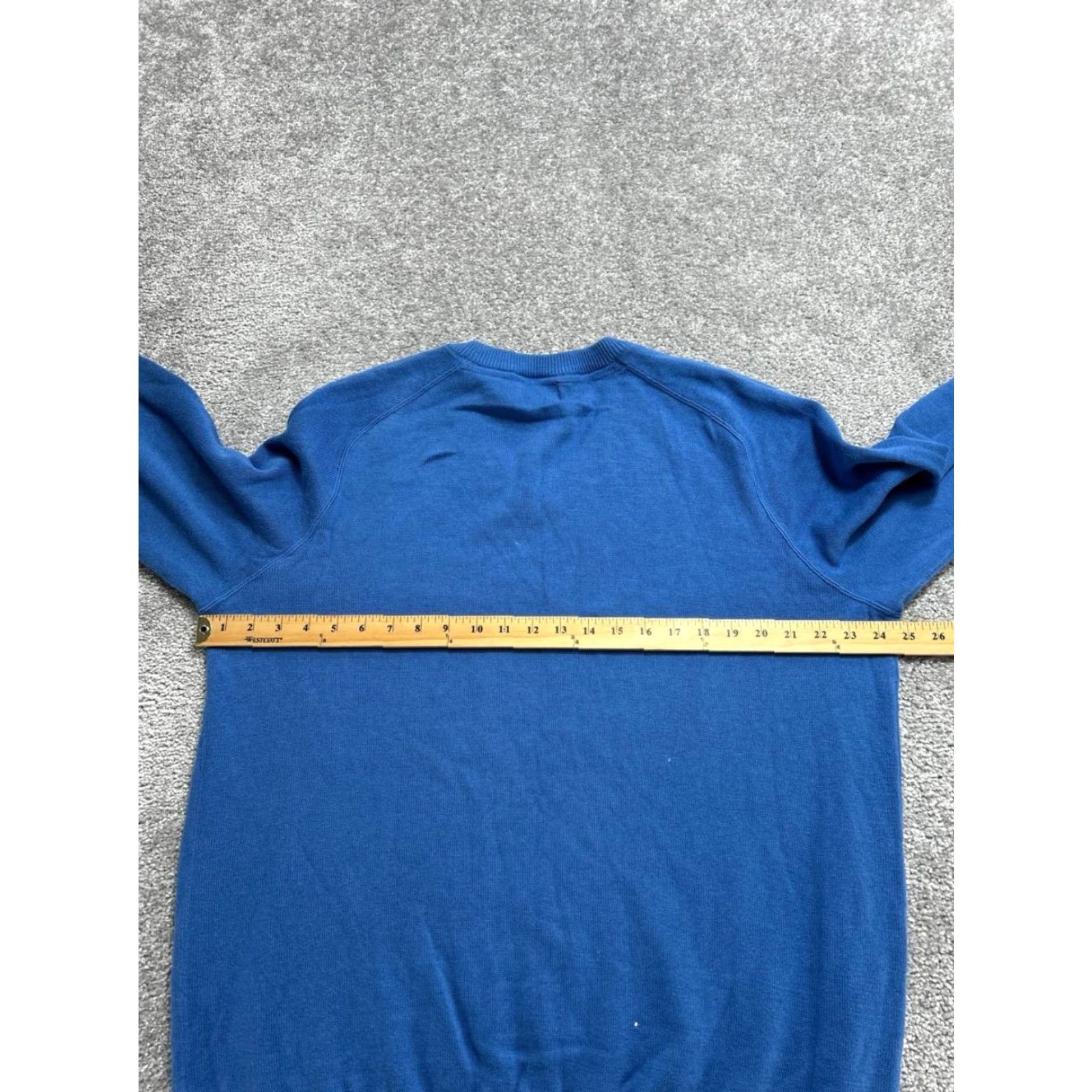 Vintage LL Bean Sweater Mens XL Blue Pima Cotton Raglan Sleeve V Neck Tight Knit Size US XL / EU 56 / 4 - 6 Thumbnail