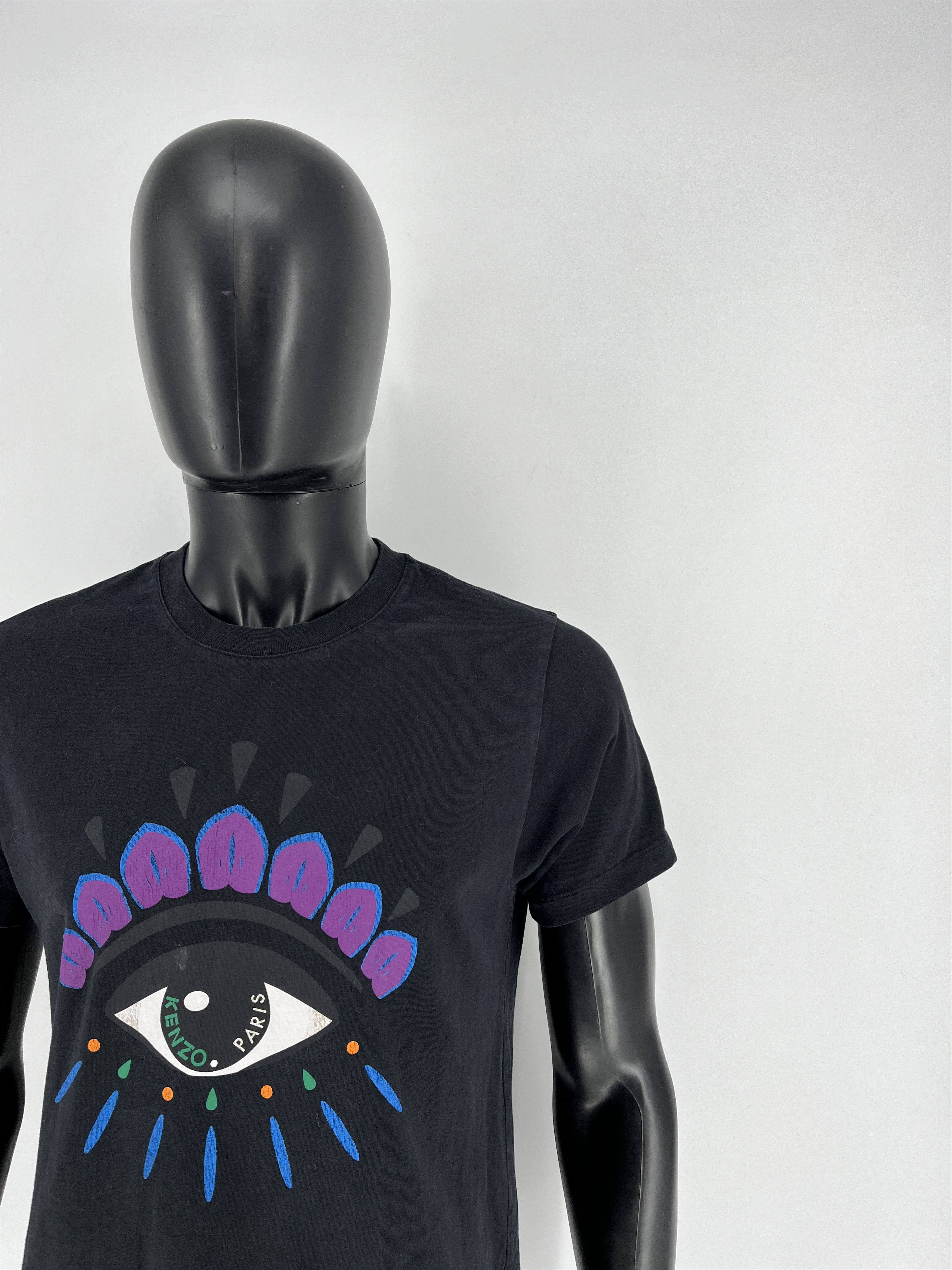 Kenzo Vintage Kenzo Black Cotton Eye Printed T-Shirt M Size US M / EU 48-50 / 2 - 7 Thumbnail