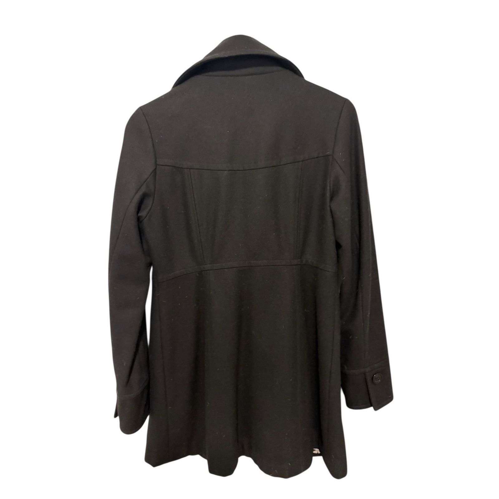Anthropologie Anthropologie Black Wool Longline Long Sleeve Button Peacoat Size M / US 6-8 / IT 42-44 - 5 Thumbnail