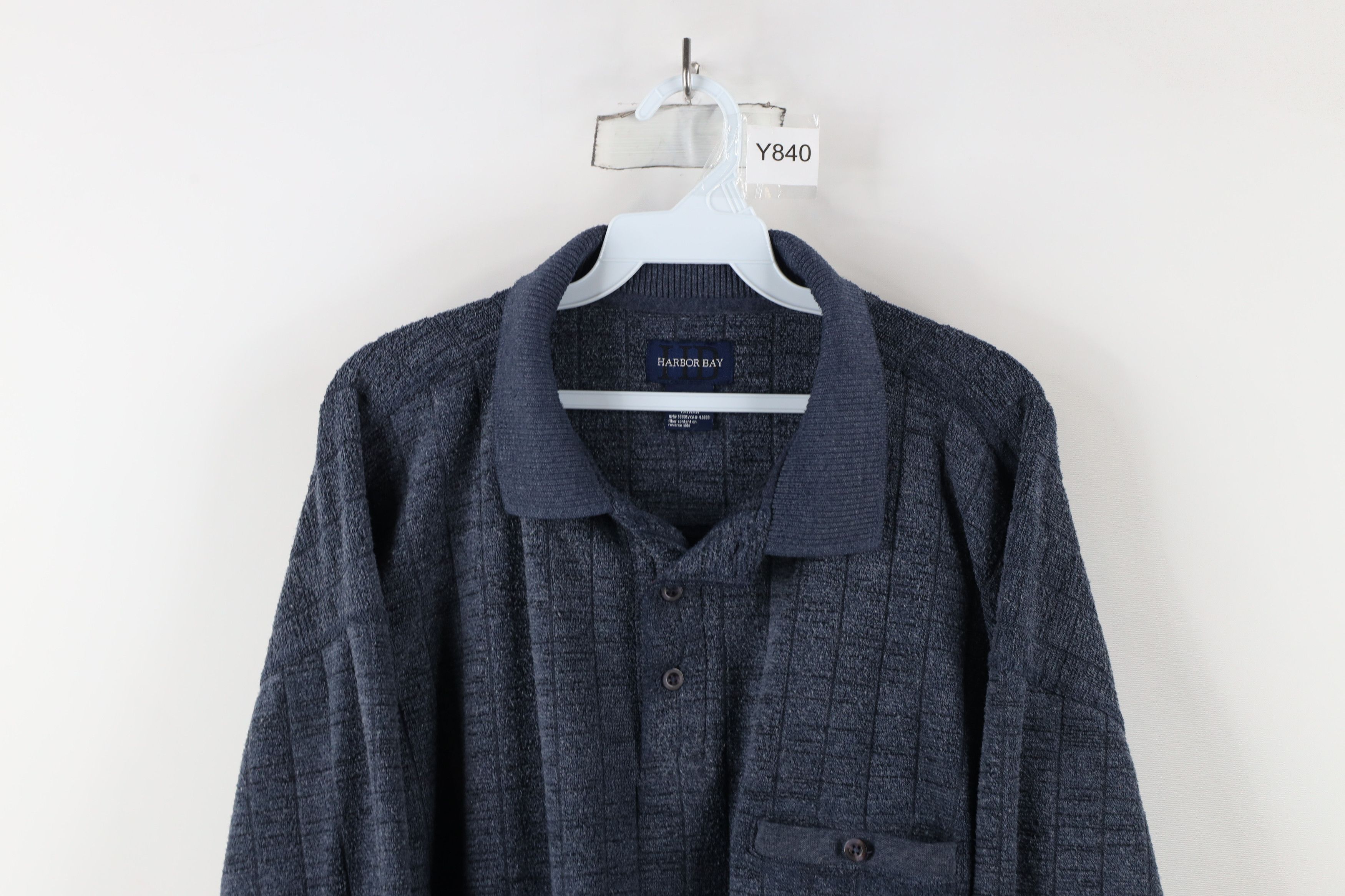 Vintage Vintage 90s Streetwear Fleece Collared Pullover Sweater Blue Size US XXL / EU 58 / 5 - 2 Thumbnail