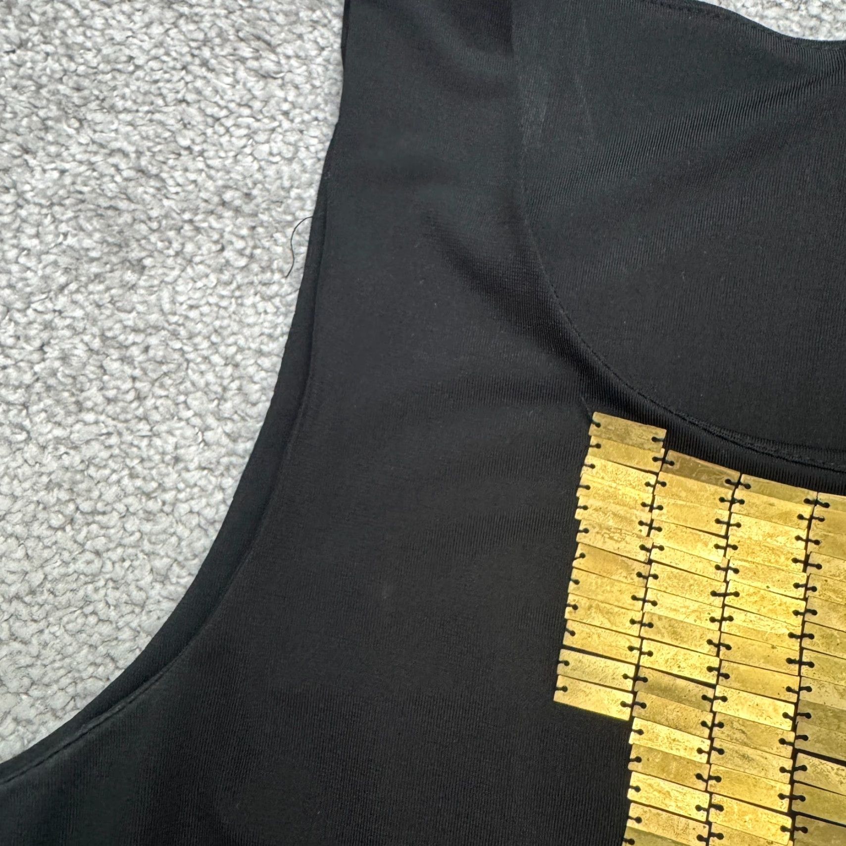 Bebe VINTAGE BeBe Embellished Gold Geometric Bodycon Dress Womens XS Black Sleeveless Stretch Size XS / US 0-2 / IT 36-38 - 7 Thumbnail