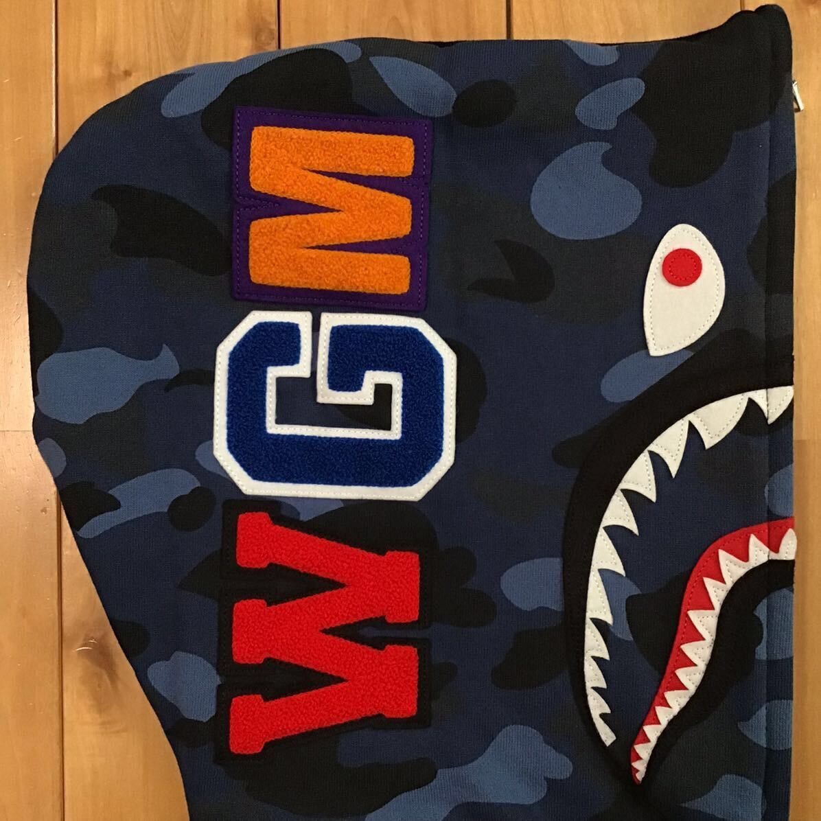 Bape BAPE Blue camo x black shark full zip hoodie a bathing ape Size US S / EU 44-46 / 1 - 4 Thumbnail