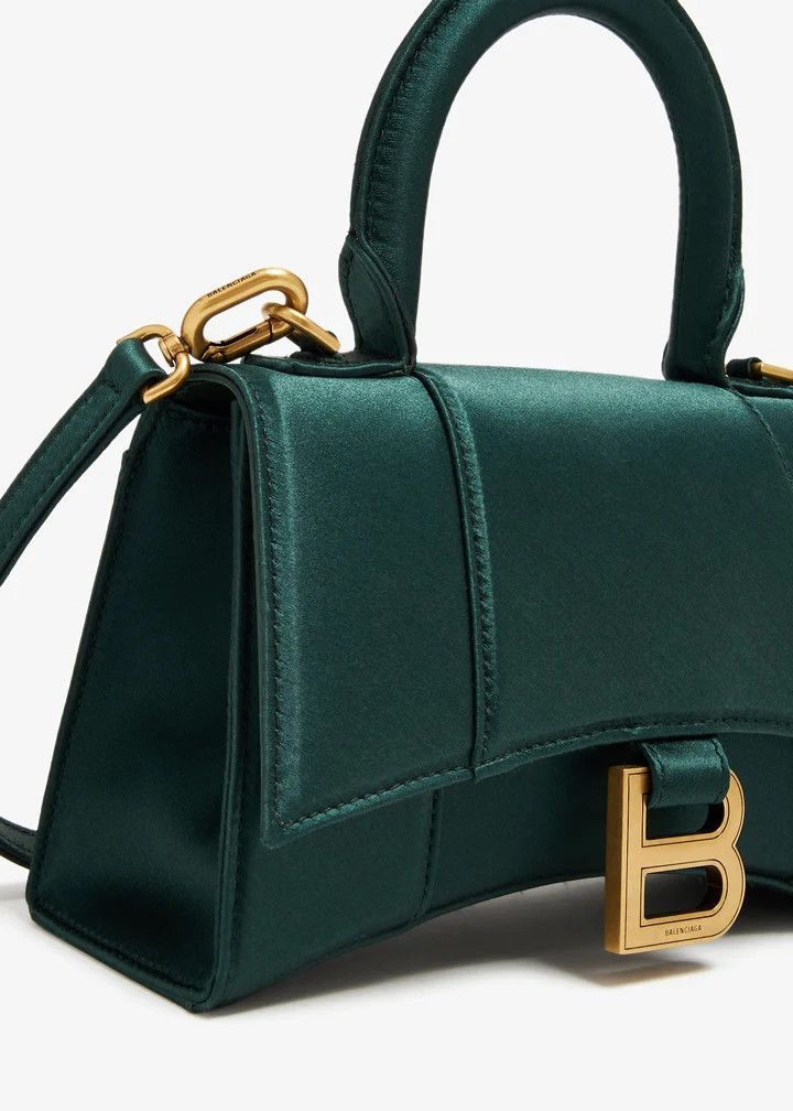 Balenciaga o1in1g1125 Size: OS / Hourglass XS Handbag in Green Size ONE SIZE - 3 Thumbnail