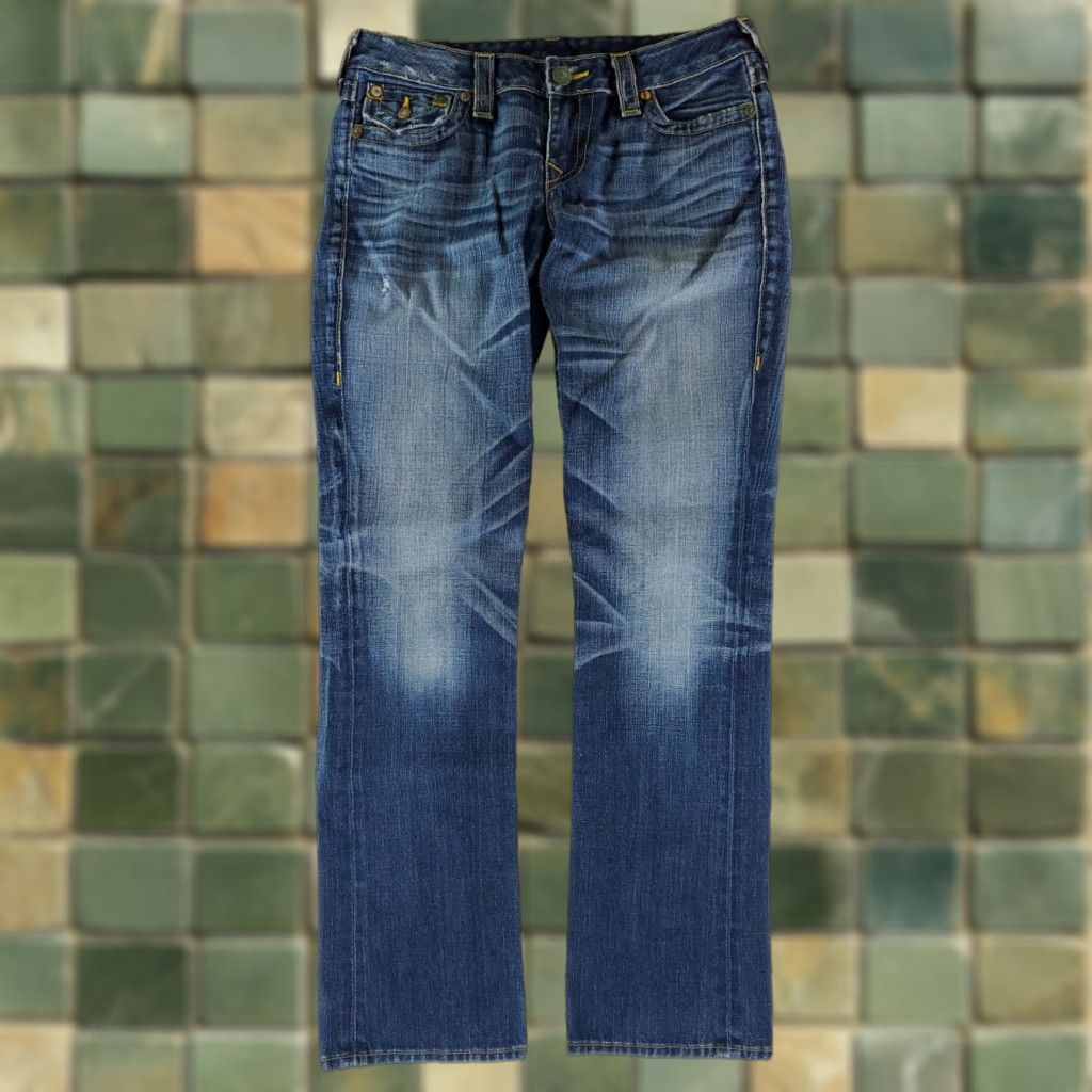 True Religion True Religion Billy Blue Jeans Womens 33x33 USA Skull Blue Straight Size 24" / US 00 / IT 34 - 1 Thumbnail