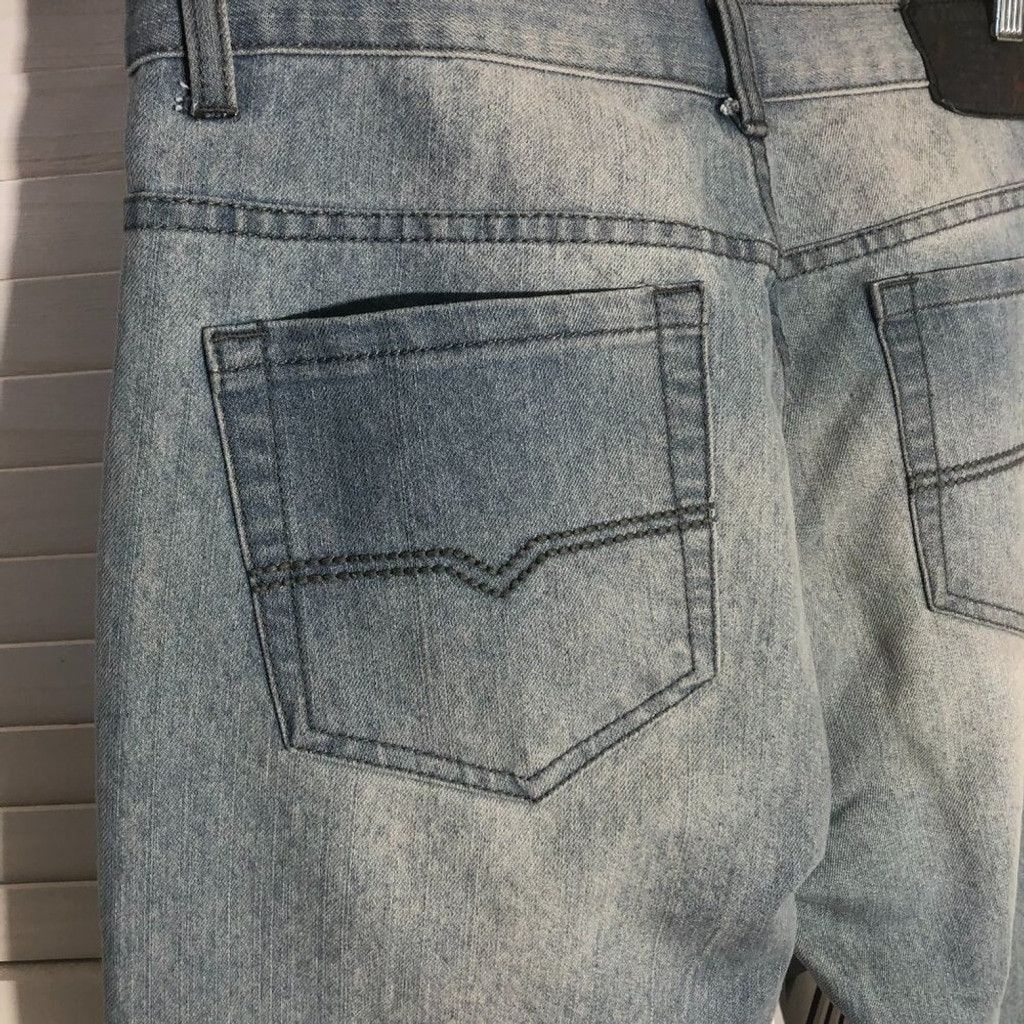 Vintage slim fit light blue Jeans cotton blend retro style Sz 34 X32 Size US 34 / EU 50 - 7 Thumbnail