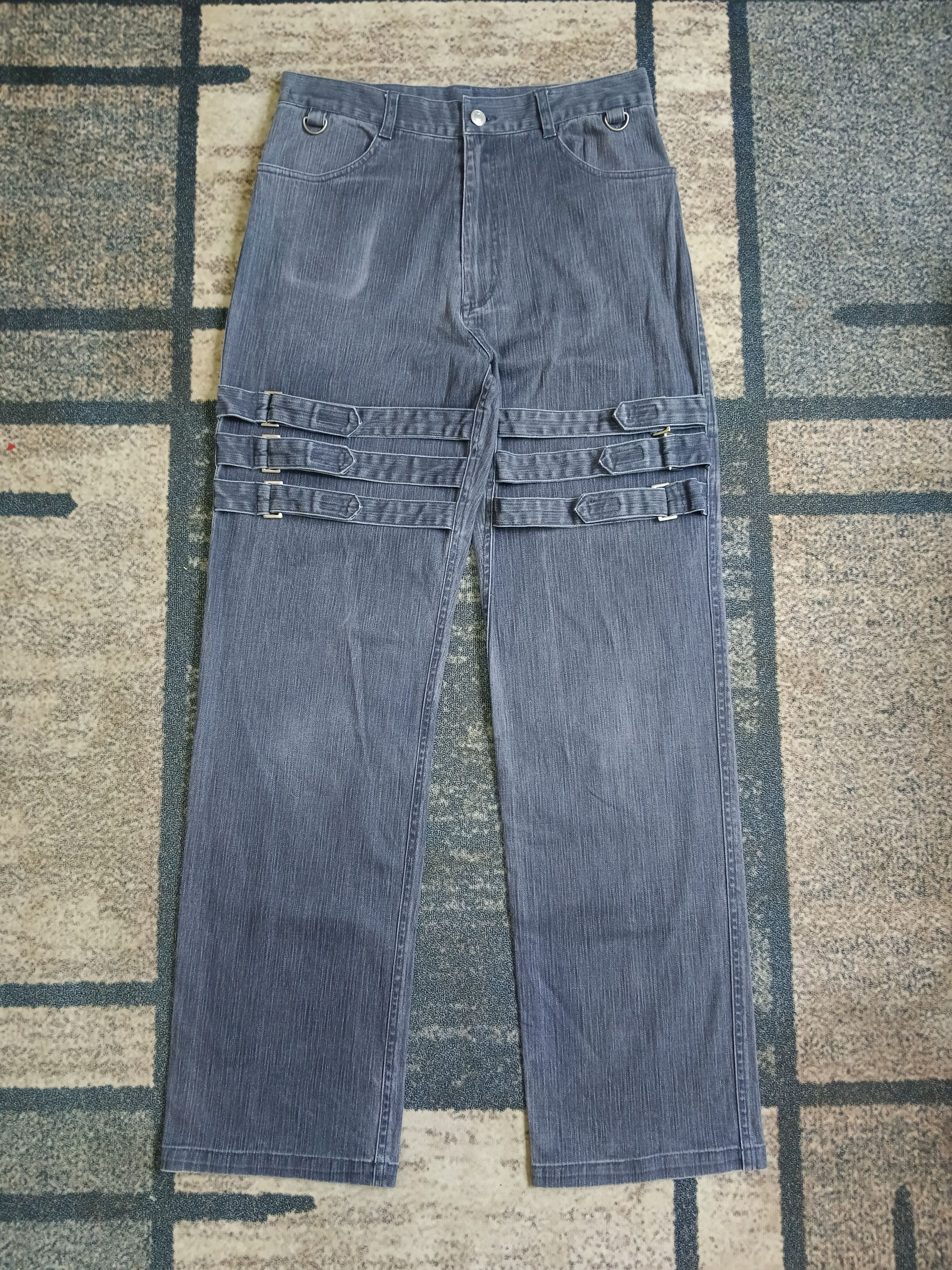 Japanese Brand FADE BONDAGE PANTS SLASH NUMBER Size US 29 - 2 Thumbnail