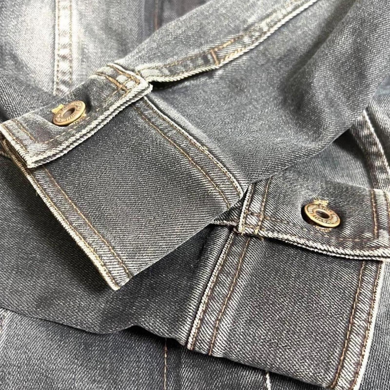 Other Vintage biker style slim fit 2000s grunge denim jacket Size XS / US 0-2 / IT 36-38 - 7 Thumbnail