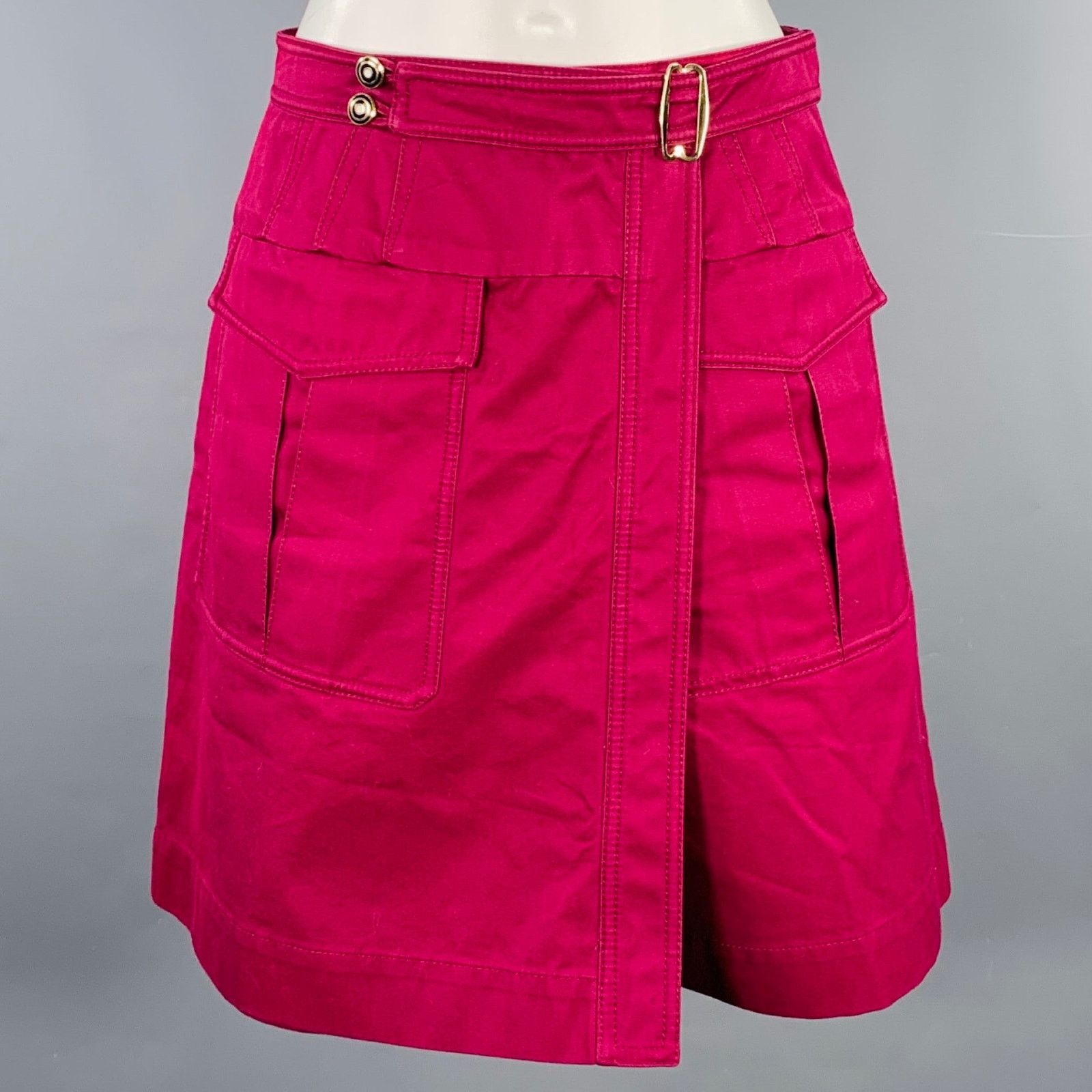 BALENCIAGA 2007 Size 4 Purple Cotton Skirt Panel Shorts
