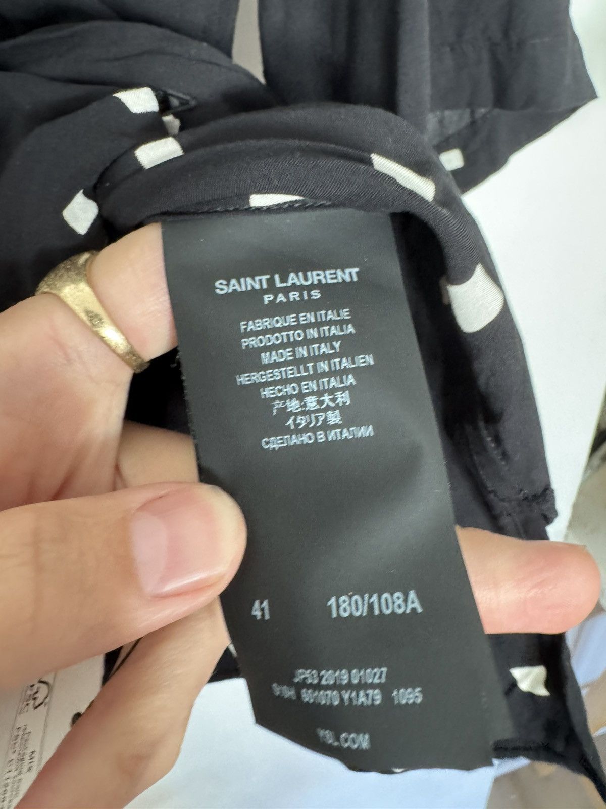 Saint Laurent Paris Viscose Squares Shirt Size US L / EU 52-54 / 3 - 3 Thumbnail