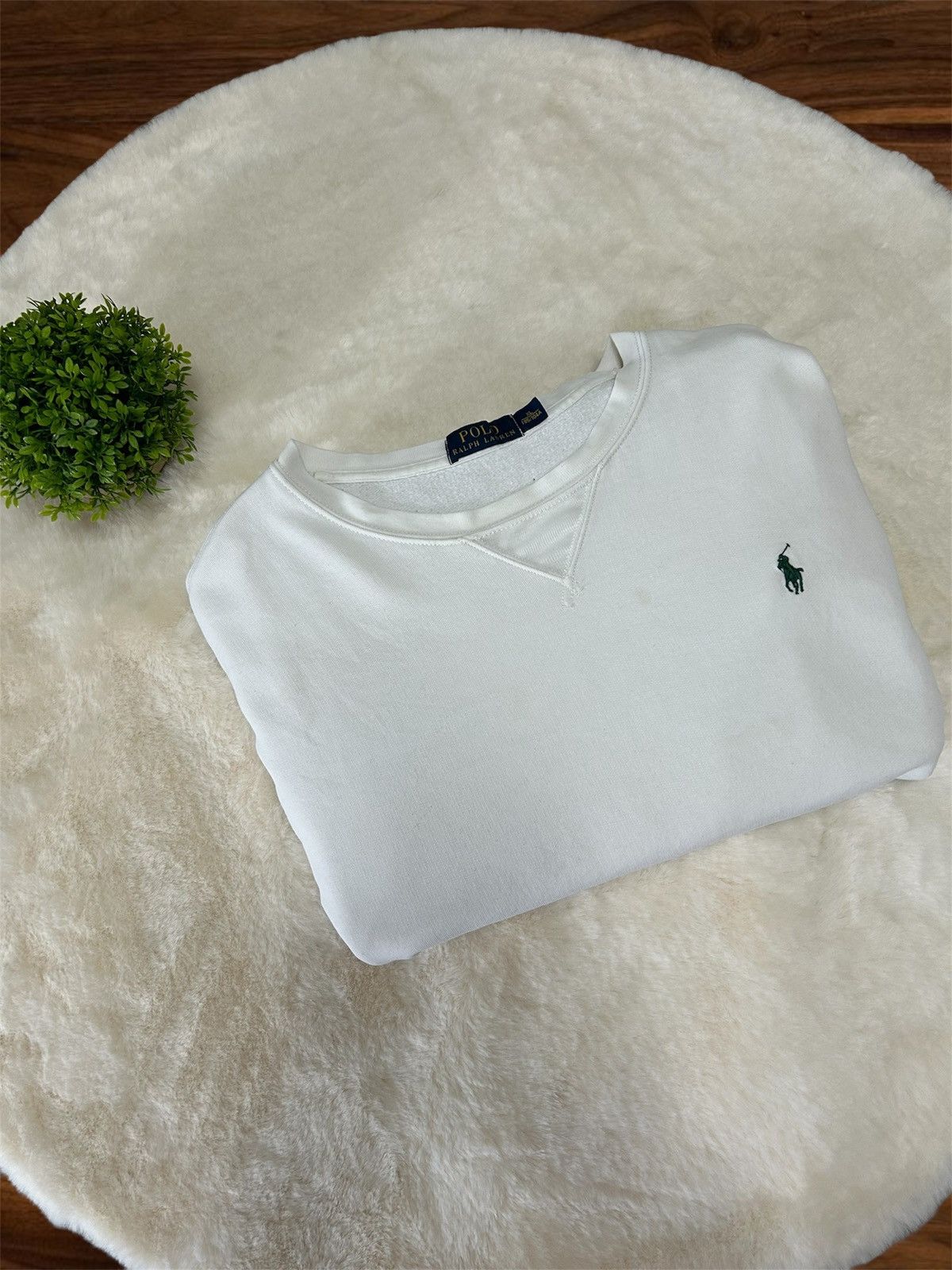 Ralph Lauren 👕 Ralph Lauren White Sweatshirt Size US XL / EU 56 / 4 - 4 Thumbnail