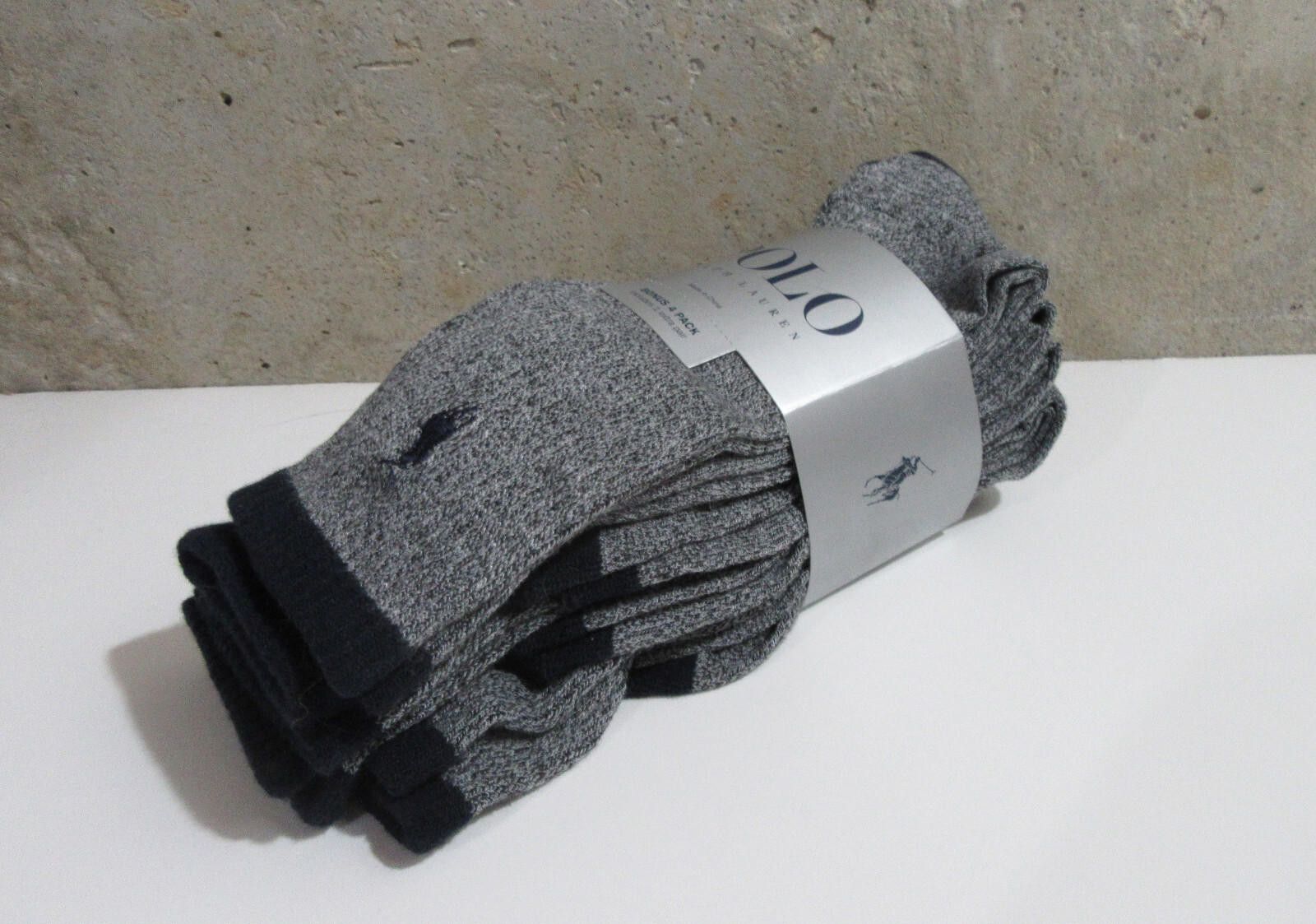 Polo Ralph Lauren Polo Ralph Lauren Mens Contrast Heel Crew Socks 4 pack Size ONE SIZE - 3 Thumbnail