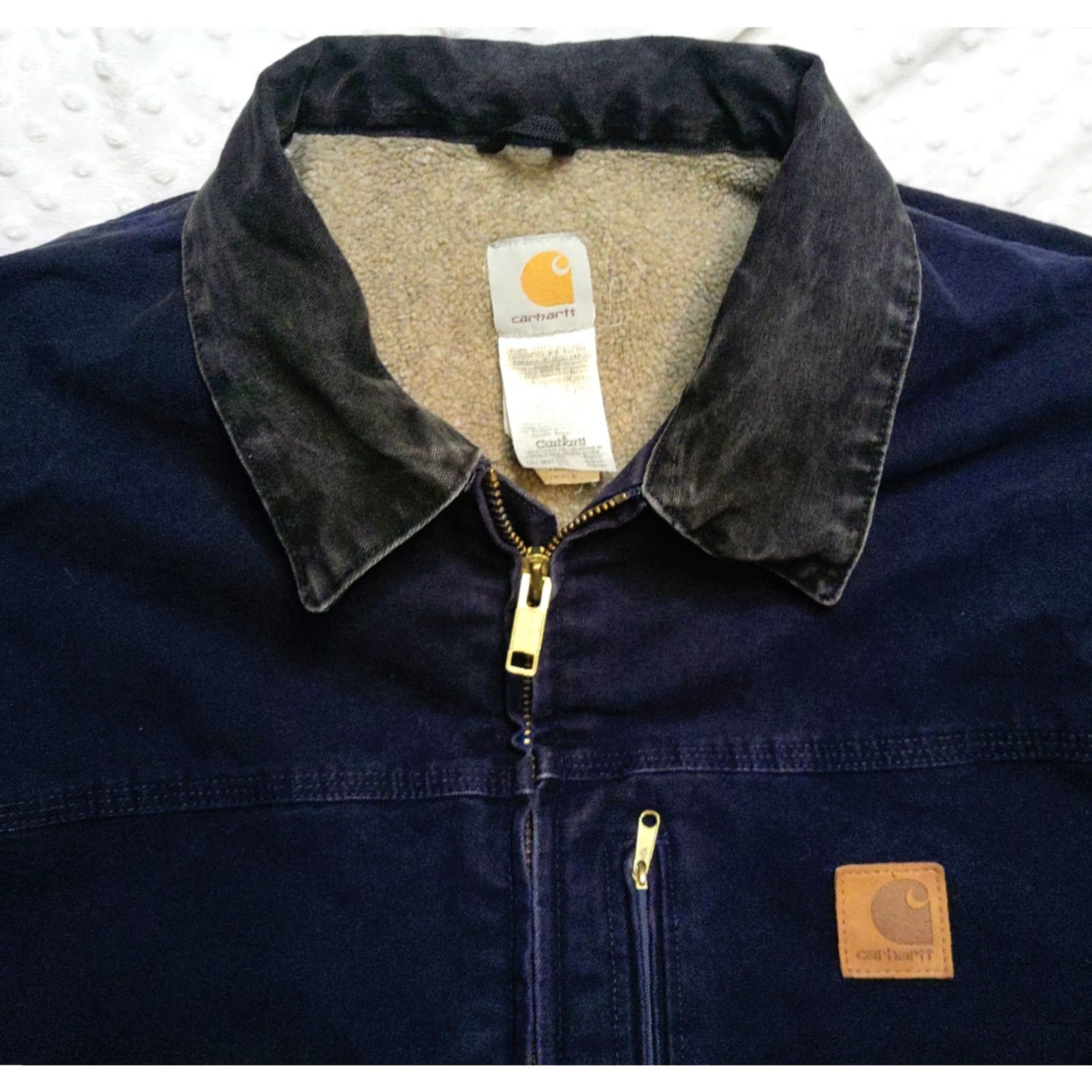Carhartt VTG Carhartt Ridge Coat Sandstone Lined Navy Blue 3XL Jacket C61 MDT Winter Workwear Mens Size US XXL / EU 58 / 5 - 5 Thumbnail