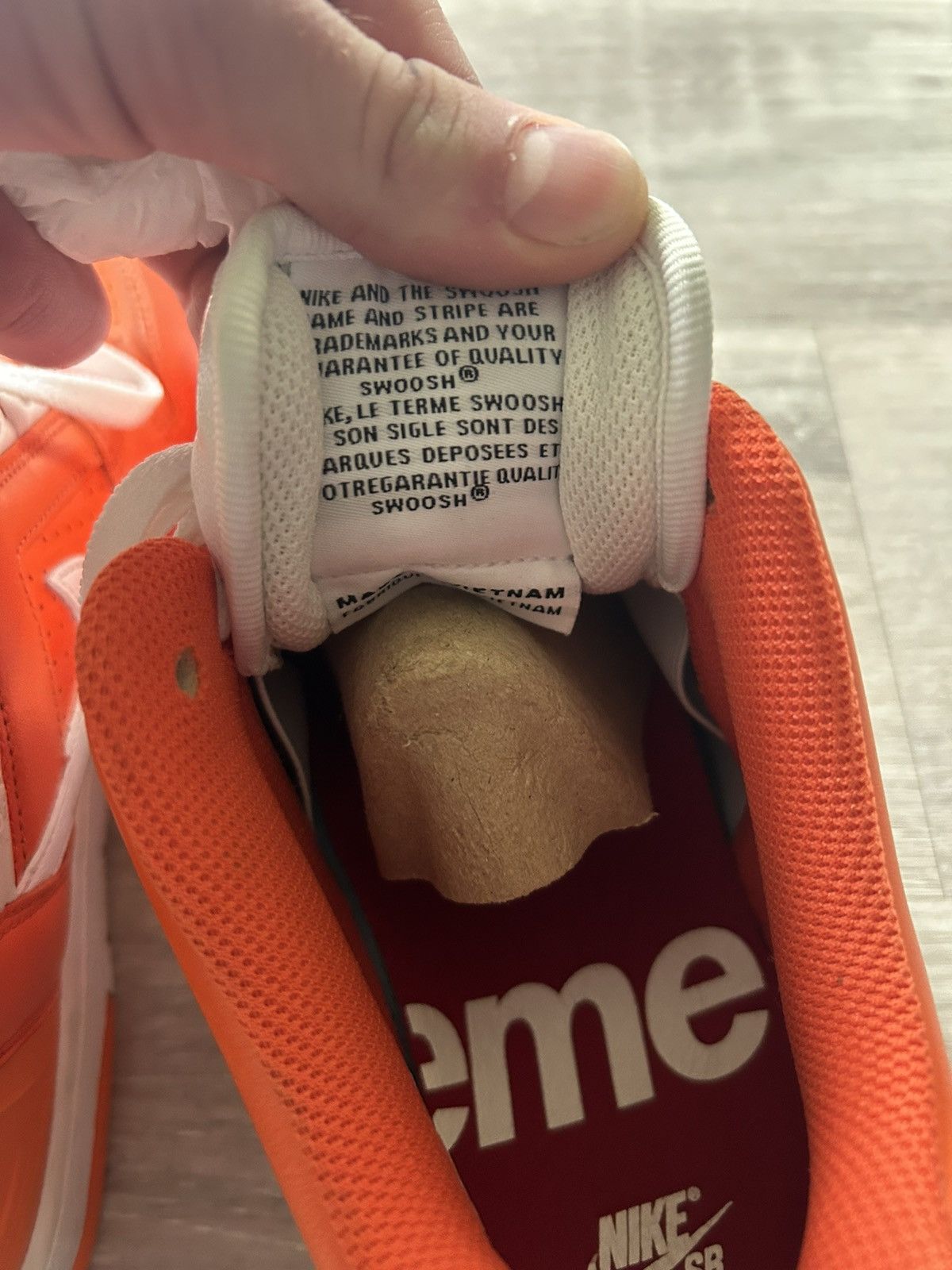 Nike × Supreme Supreme/Nike SB AF2 Low Orange/White Size US 9 / EU 42 - 6 Thumbnail