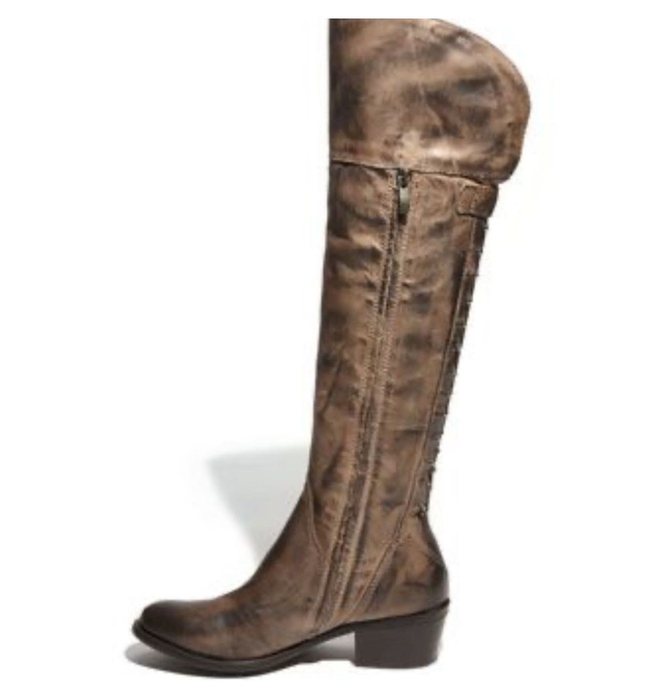 Vince Camuto Vince Camuto Antique Distressed Studded Riding Boots Size US 6 / IT 36 - 7 Thumbnail