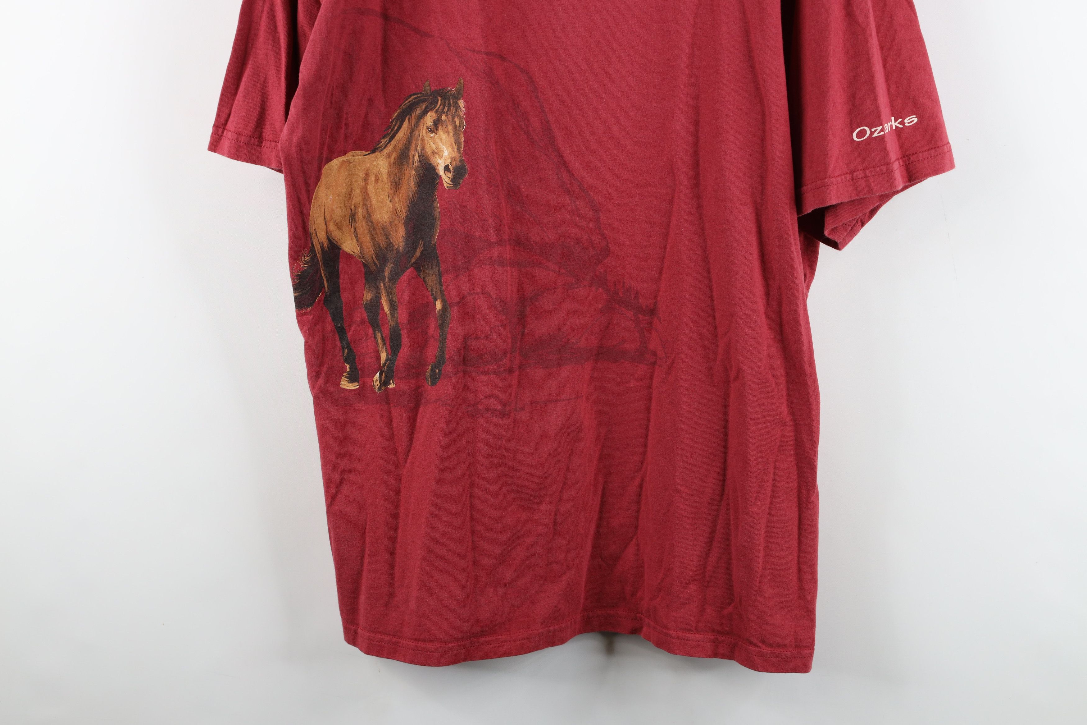 Vintage Vintage 90s Streetwear Equestrian All Over Print T-Shirt Red Size US XL / EU 56 / 4 - 3 Thumbnail