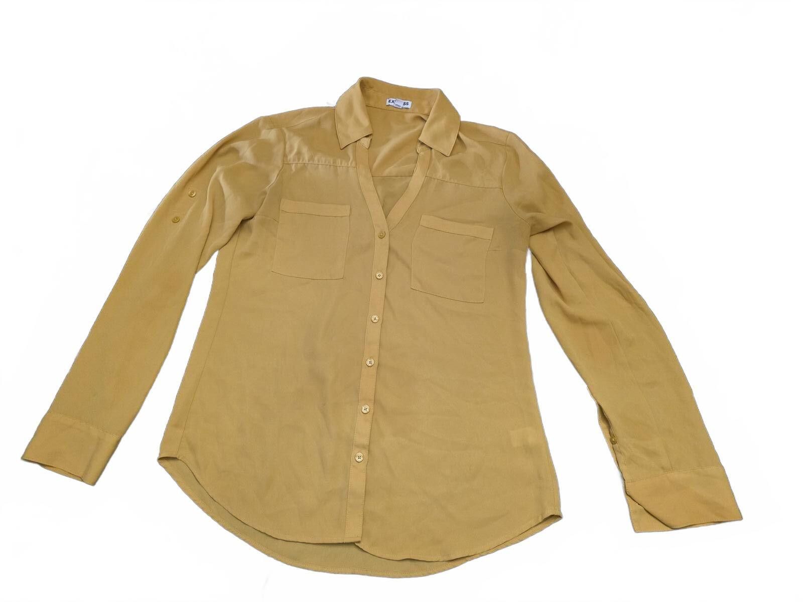 Express Express Mustard Yellow Button-Up Blouse Shirt Size Small S Size S / US 4 / IT 40 - 8 Thumbnail