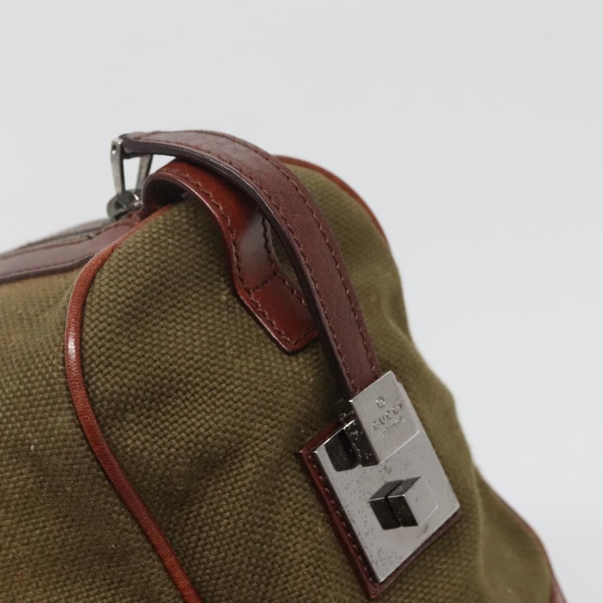 Gucci GUCCI Hand Bag Canvas Leather Khaki Brown Size ONE SIZE - 14 Thumbnail