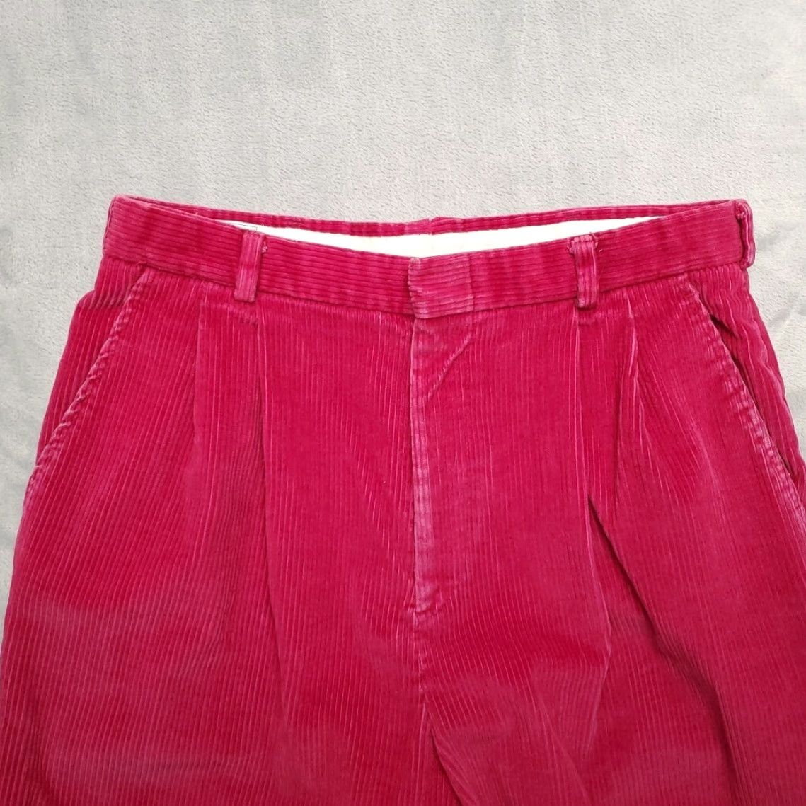Vintage VINTAGE LL Bean Pants Womens 14 Pink Corduroy Wide Wale Pleated Front Classic Retro 90s Size 36" / US 14 / IT 50 - 7 Thumbnail