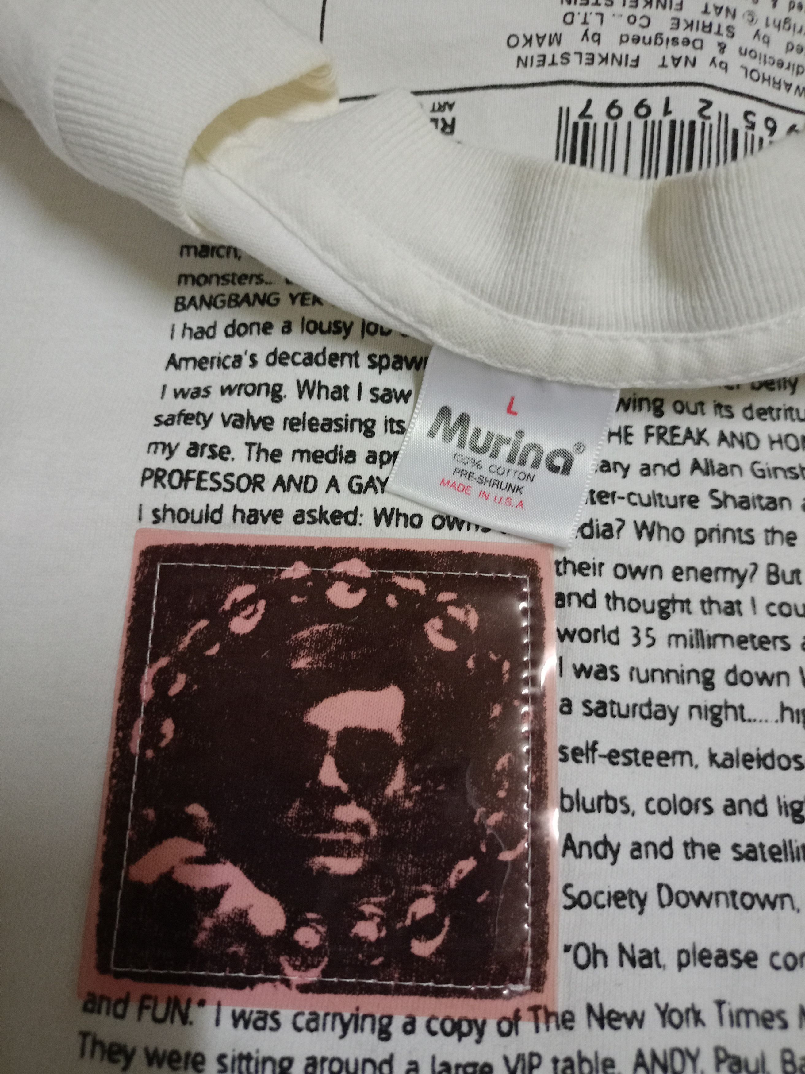 Andy Warhol Vintage rare andy Warhol t shirt/Nat Finkelstein Size US L / EU 52-54 / 3 - 2 Thumbnail