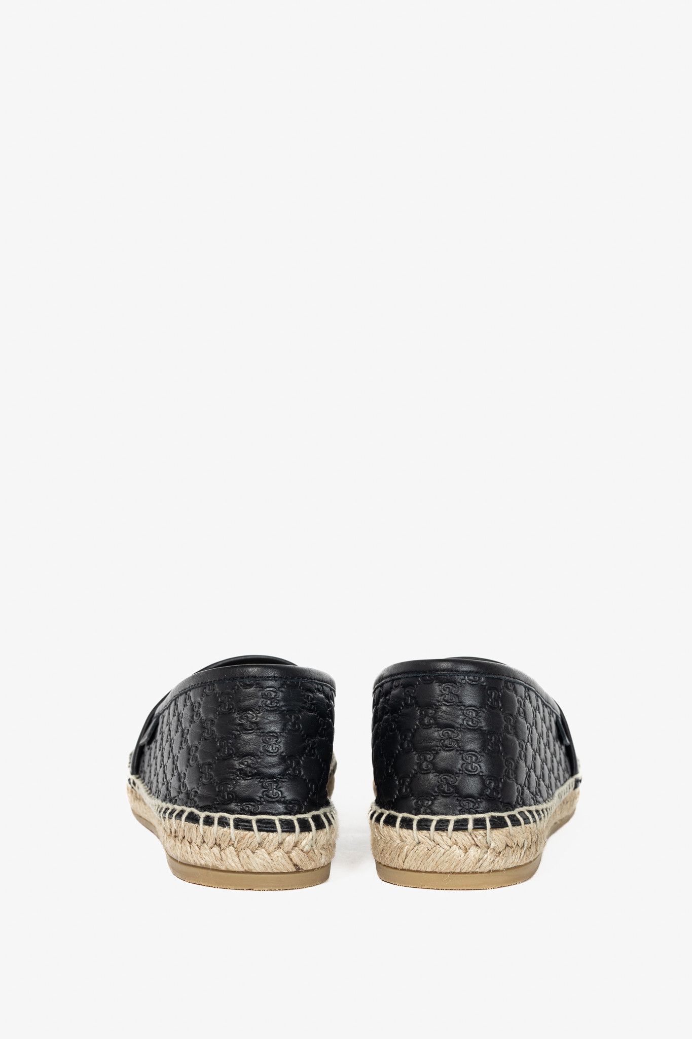 Gucci Gucci Black Microguccissima Leather Flat Espadrilles Size US 6.5 / IT 36.5 - 3 Thumbnail