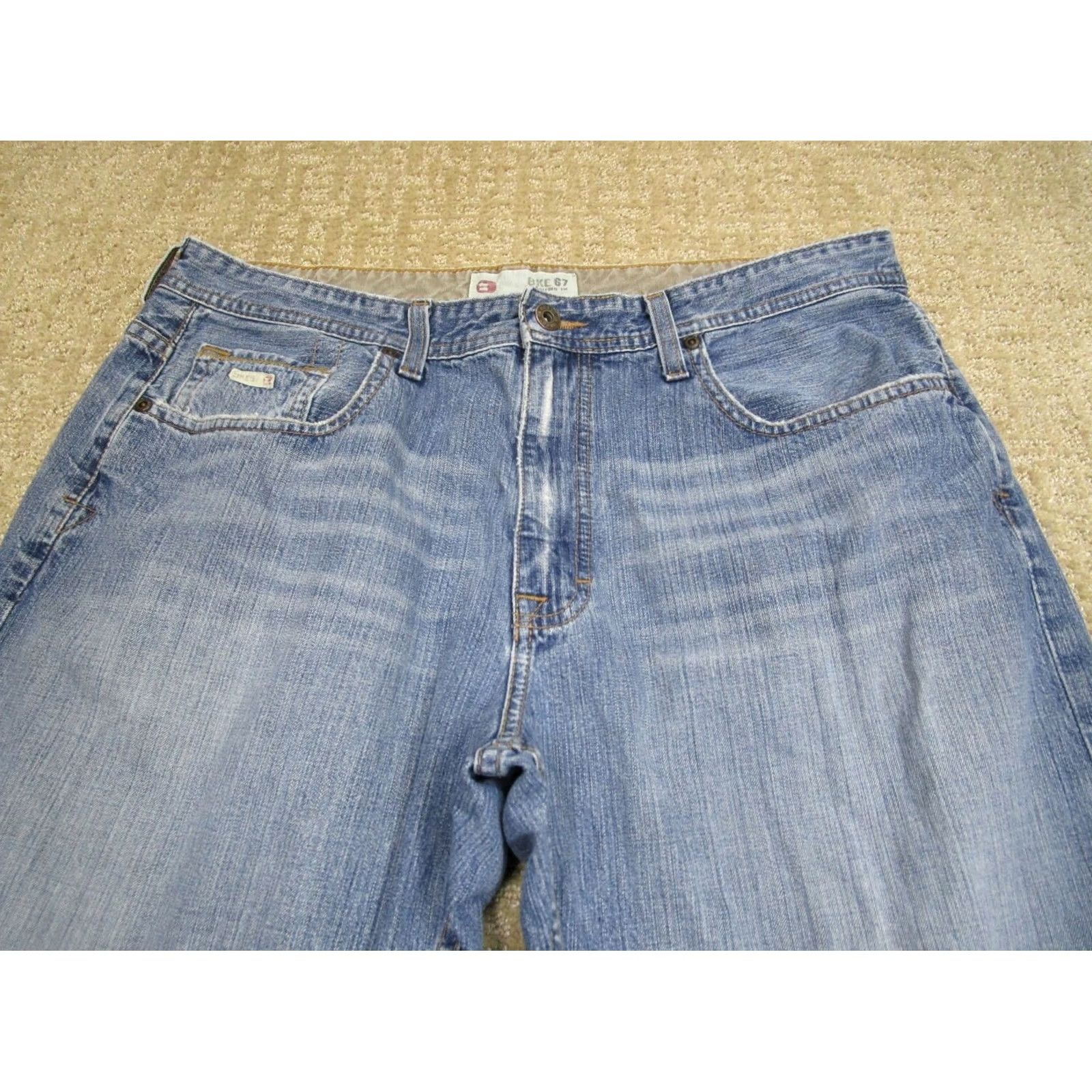 Vintage Buckle Jeans Men 36x30 Light Wash Buckle Baggy Straight 5-Pocket Denim Regular Modern Logo Y2K Vintage Mens Size US 36 / EU 52 - 2 Thumbnail