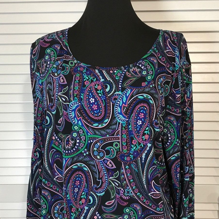 Other Investments Boho Vibrant Paisley Beaded Tunic Blouse XL Size XL / US 12-14 / IT 48-50 - 4 Thumbnail