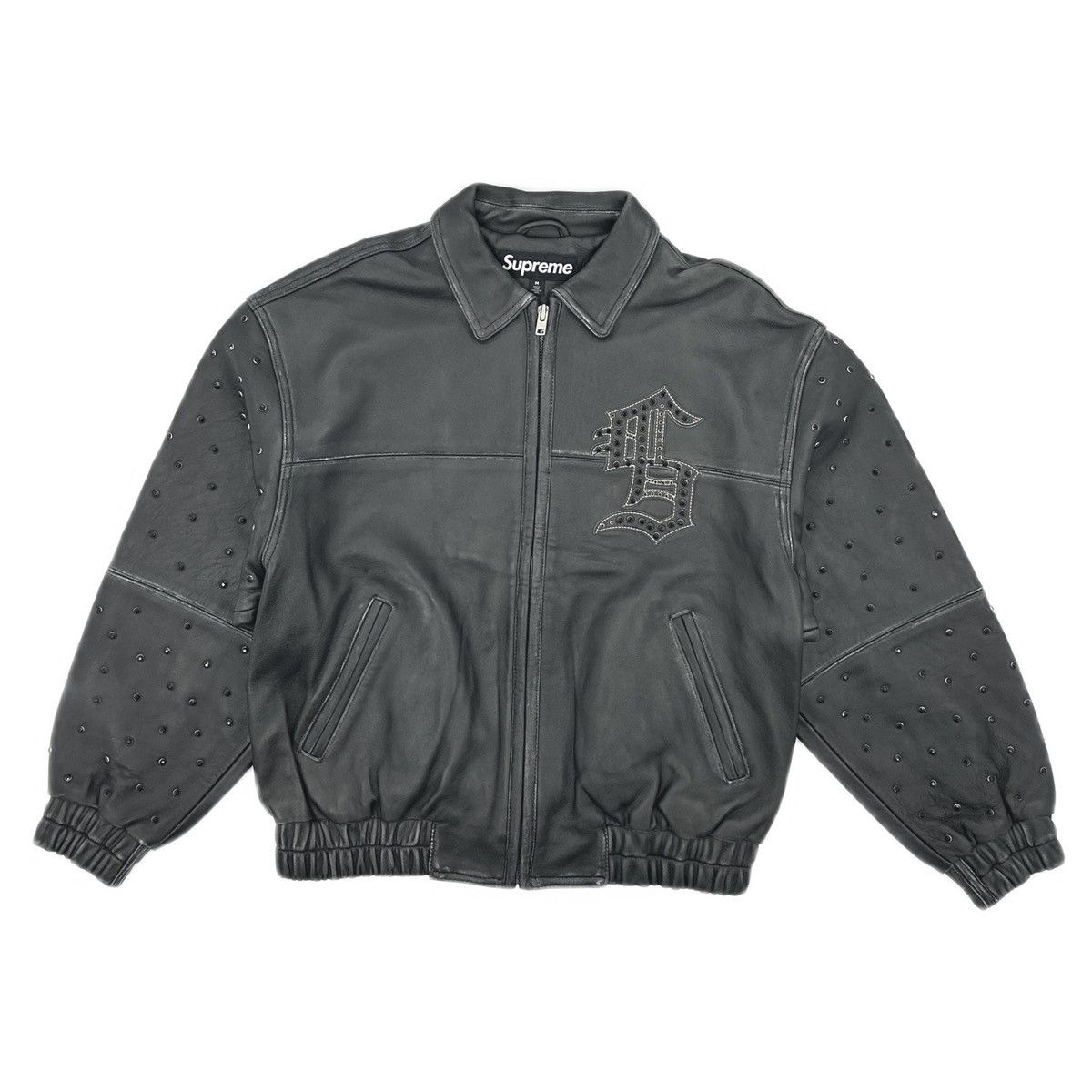 $798 ファッション Supreme Woven Leather Varsity Jacket S